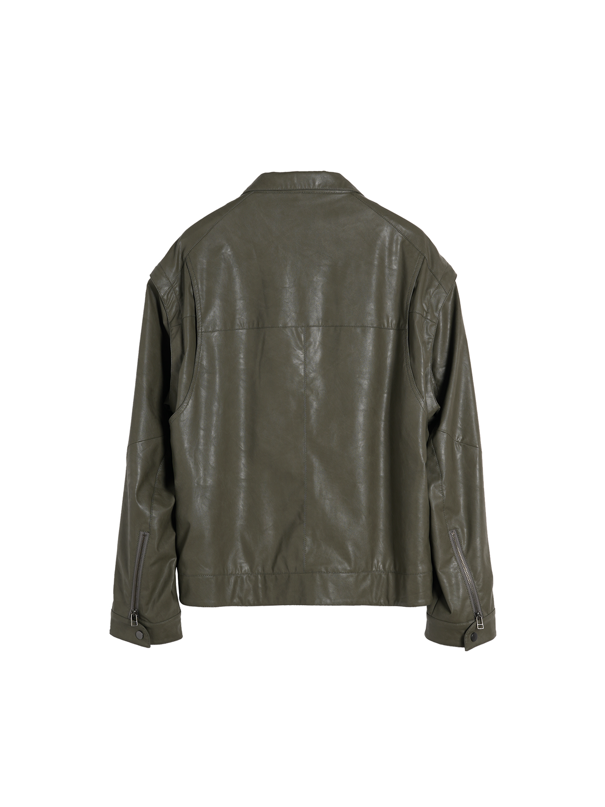 ORGANIC EMOTION Faux Leather Detachable-Sleeve Biker Jacket
