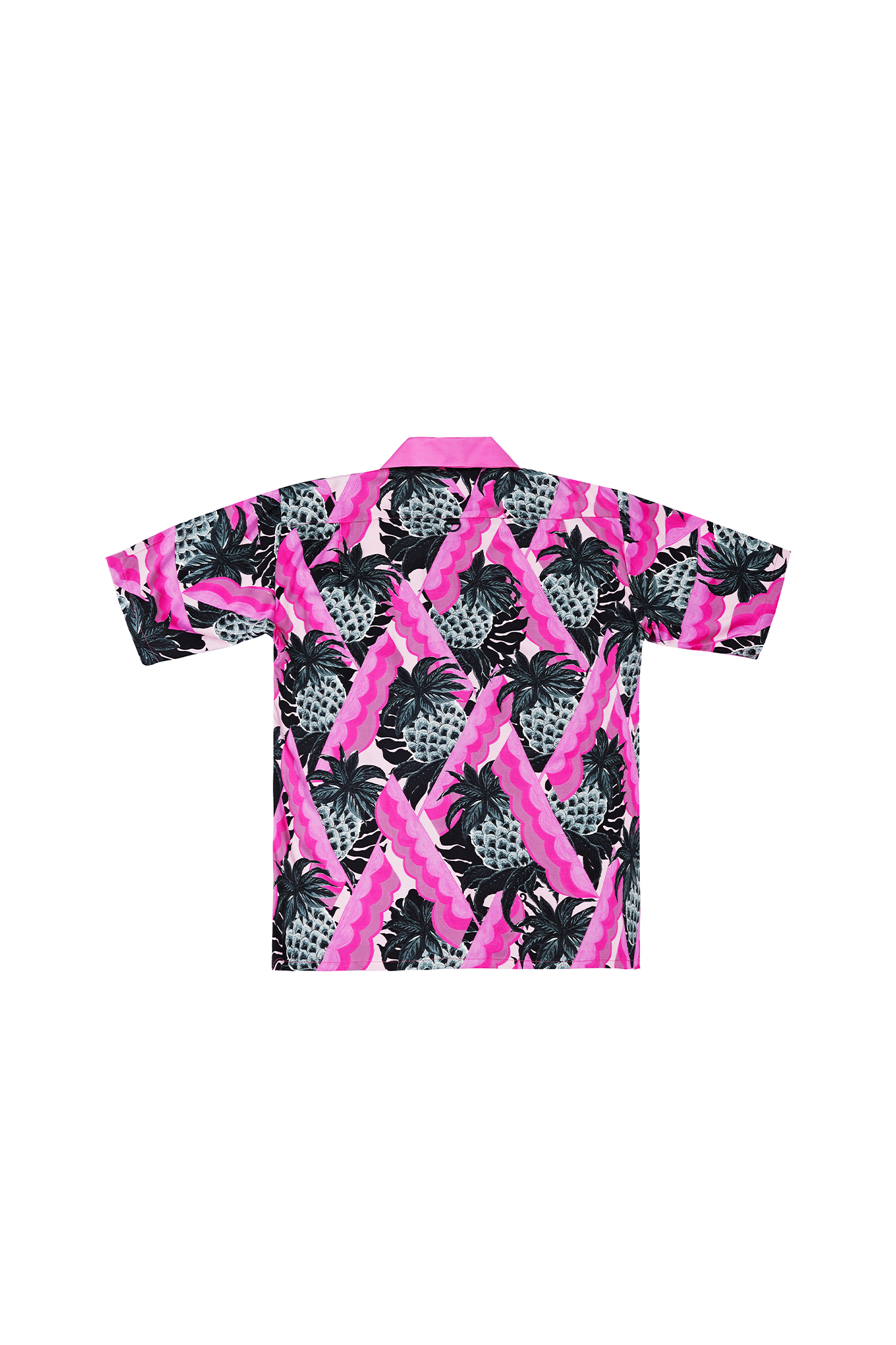MASH UP ASIA Hawaiian Pineapple Graphic Half Shirt Black, premium urban and streetwear designers apparel on PROJECTISR.com, MASH UP ASIA