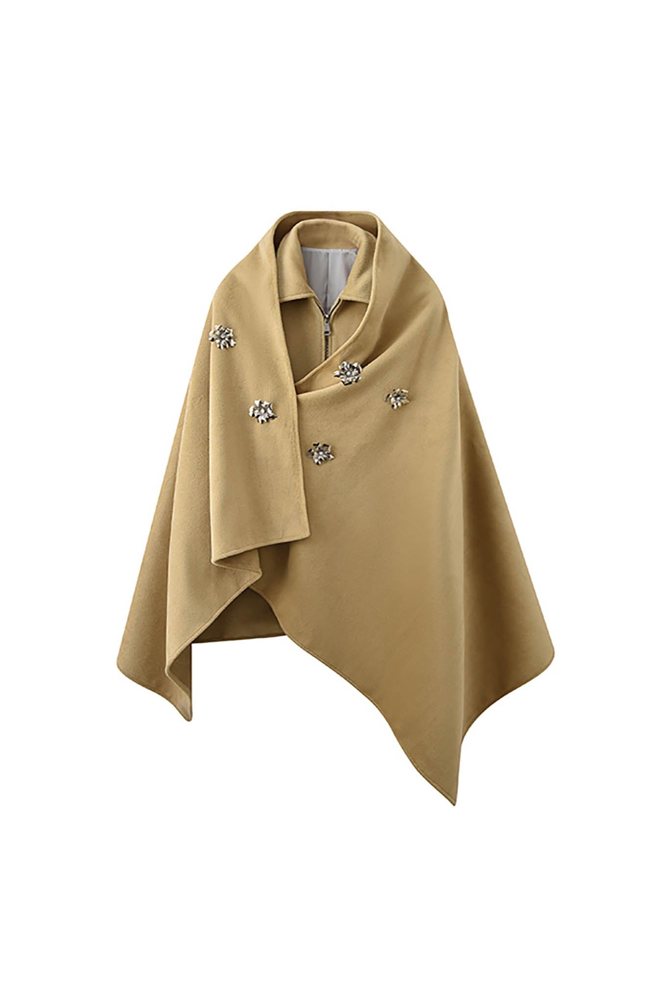 JIECHI Metallic-Flower Layered Cape Jacket, premium urban and streetwear designers apparel on PROJECTISR.com, JIECHI