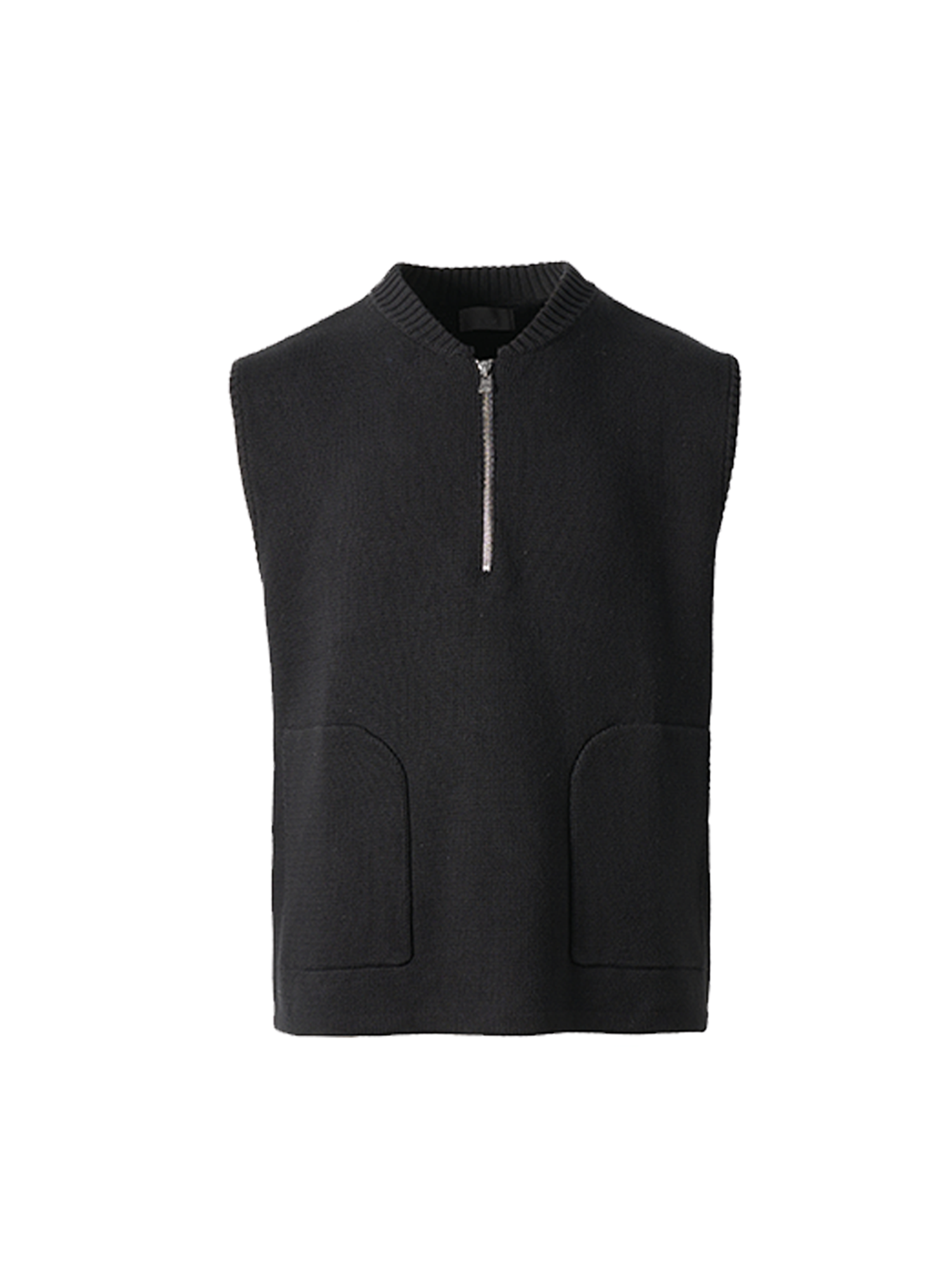 PMW Half-Zip Pockets Knit Vest
