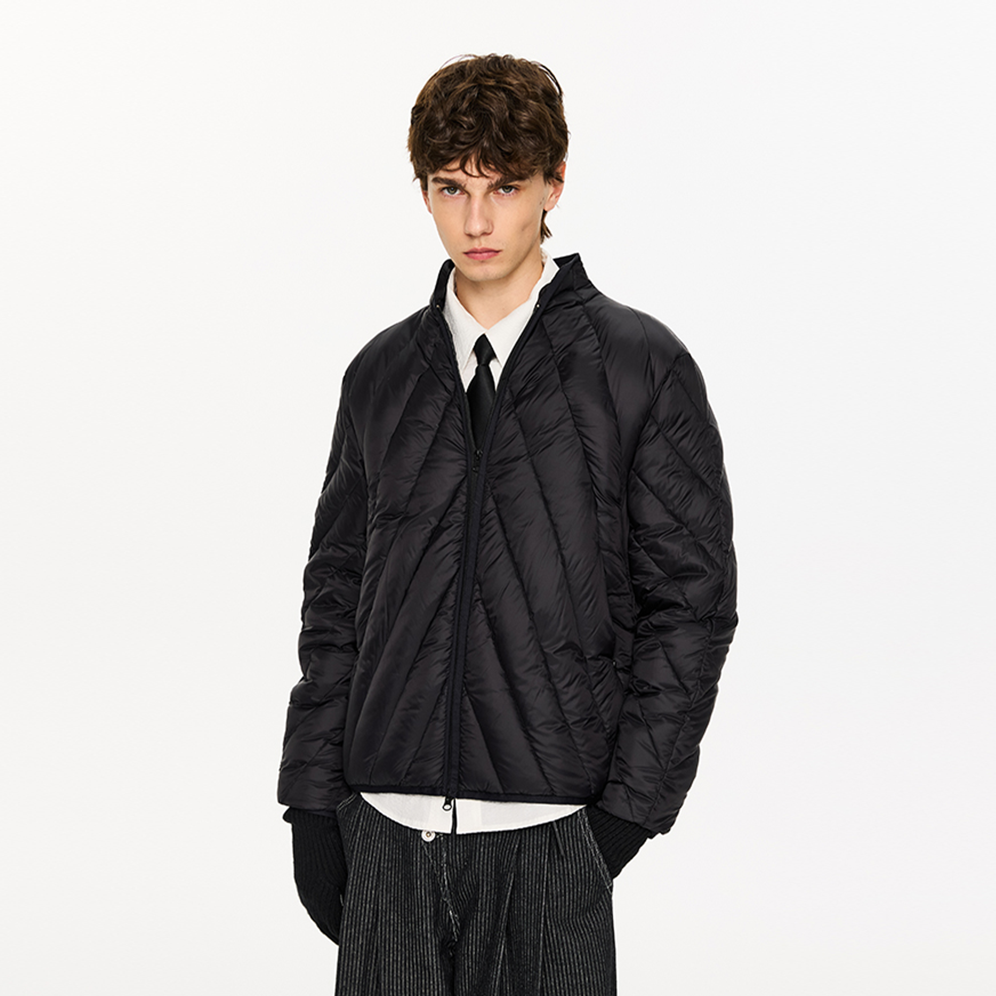 KREATE Quilted Rib Stand-Collar Down Jacket, premium urban and streetwear designers apparel on PROJECTISR.com, KREATE
