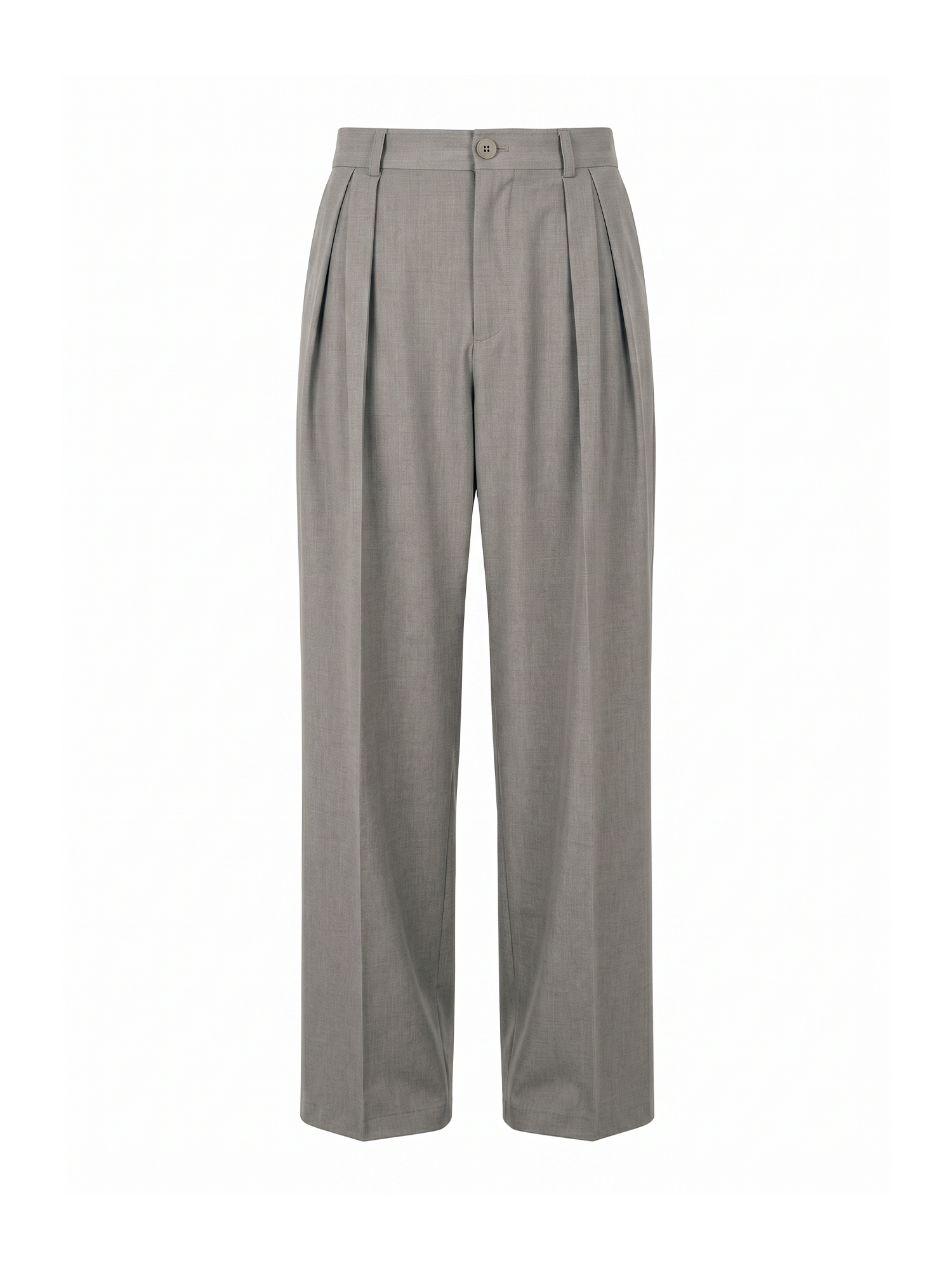 GRAINMUSTARD Wool Blend Double-Pleated Trousers