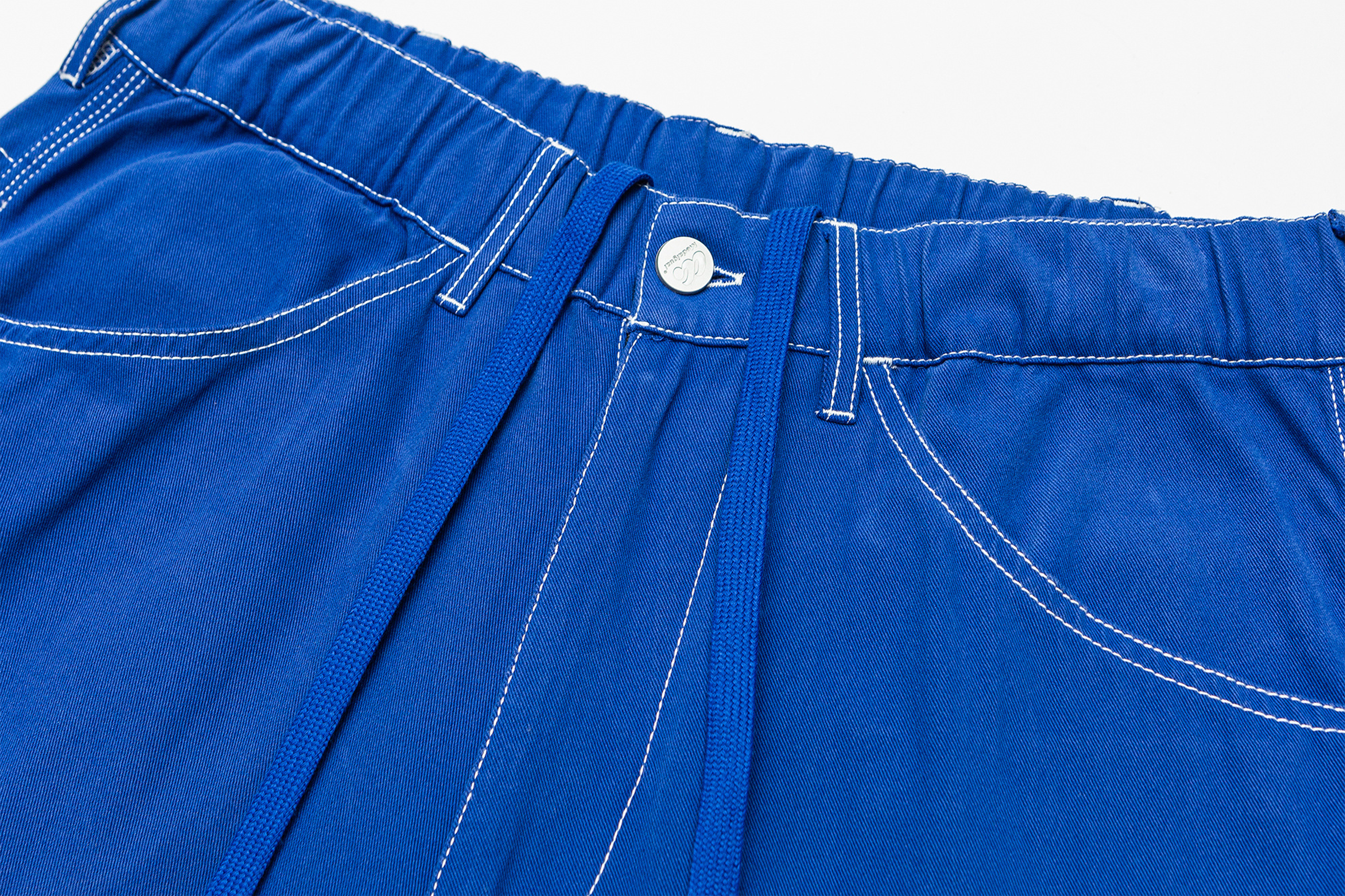 ME DA IGUAL Washed Contrast-Stitch Wide-Leg Pants