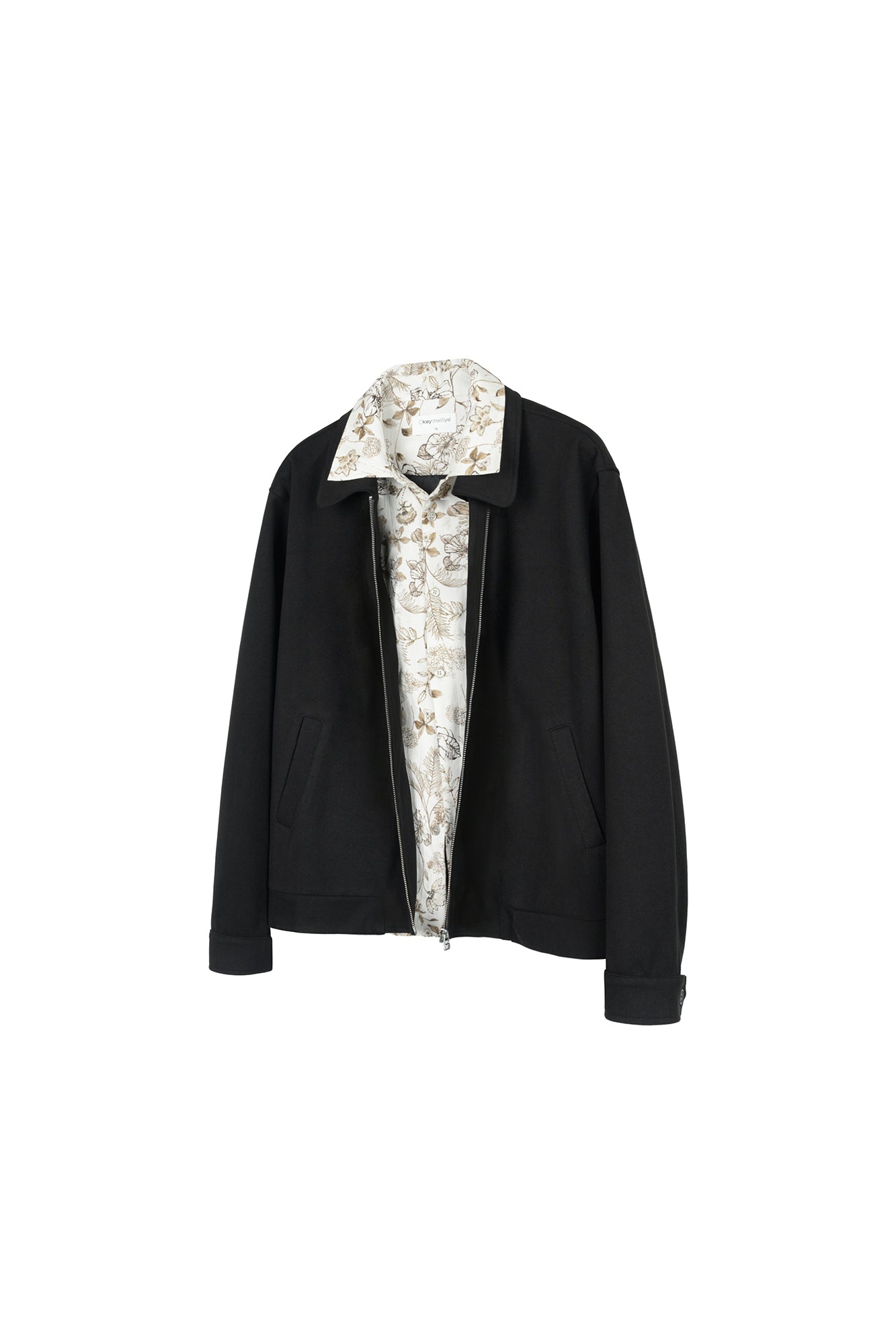 OKAYTHXBYE Double-Layer Floral Zip Jacket, premium urban and streetwear designers apparel on PROJECTISR.com, OKAYTHXBYE