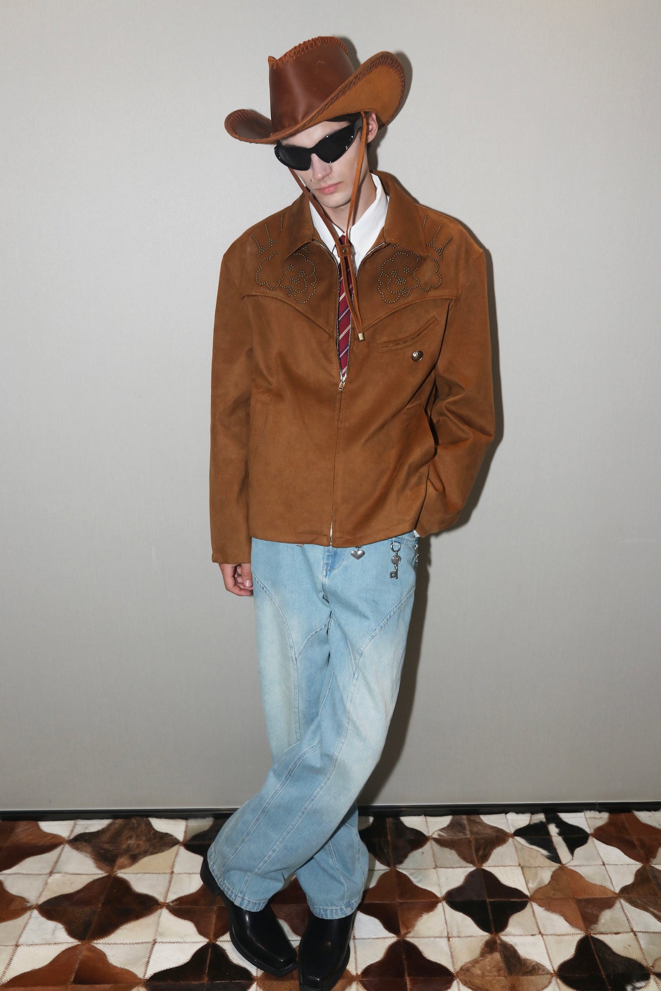 ASSEEN Studded Suede Yoke Jacket
