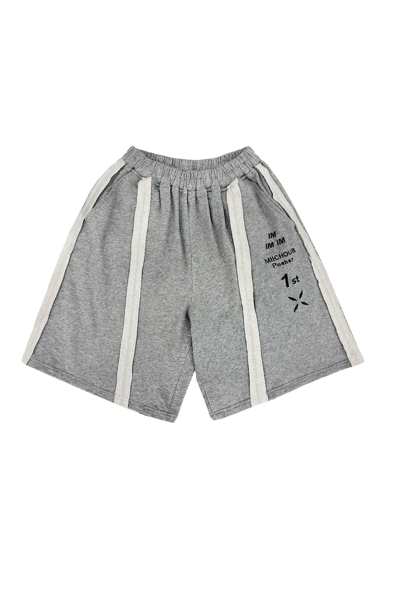 MIICHOUS Frayed Spliced Elastic Shorts, premium urban and streetwear designers apparel on PROJECTISR.com, Miichous