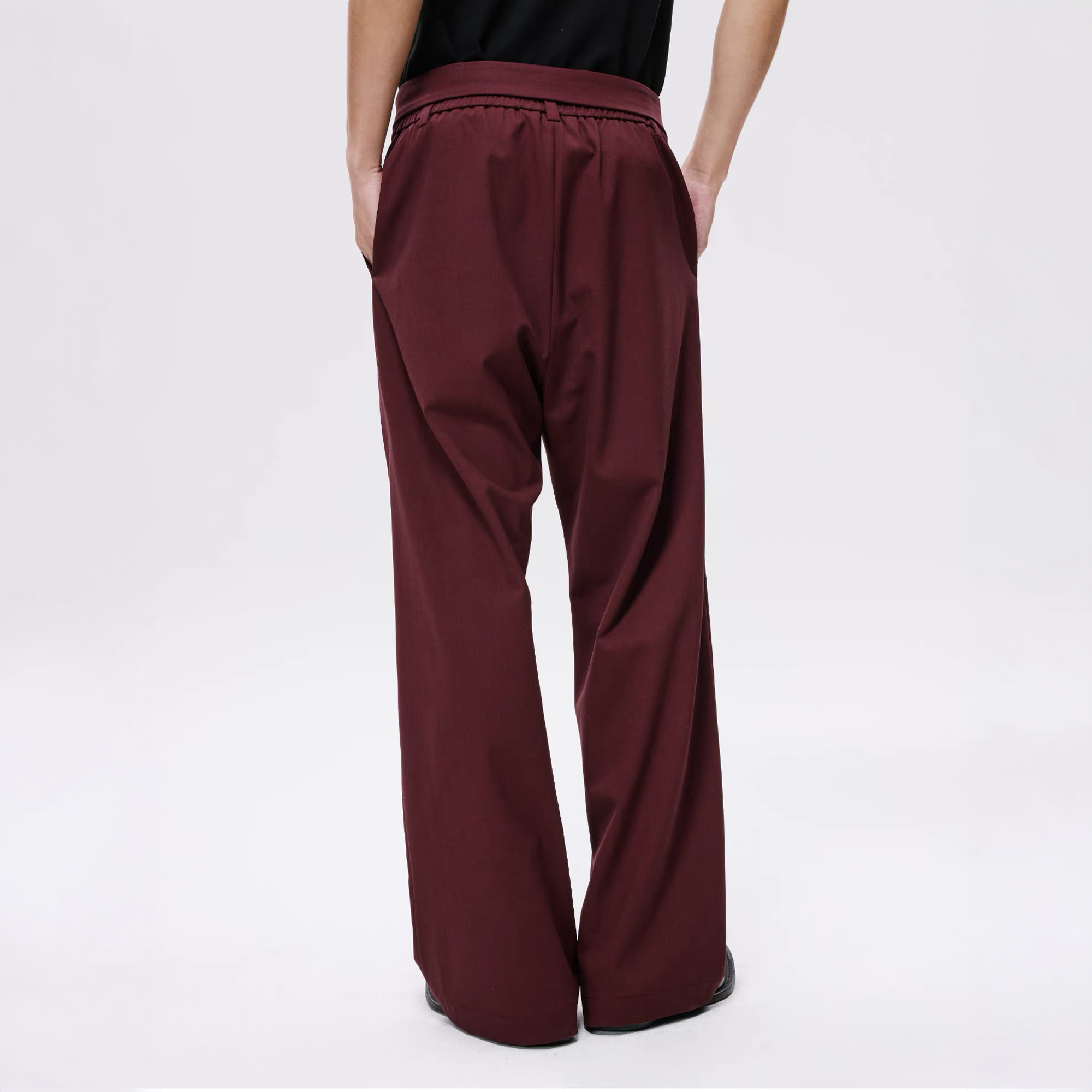 ALVNG AR ANTS Horn Buckle Belted Pleated Trousers