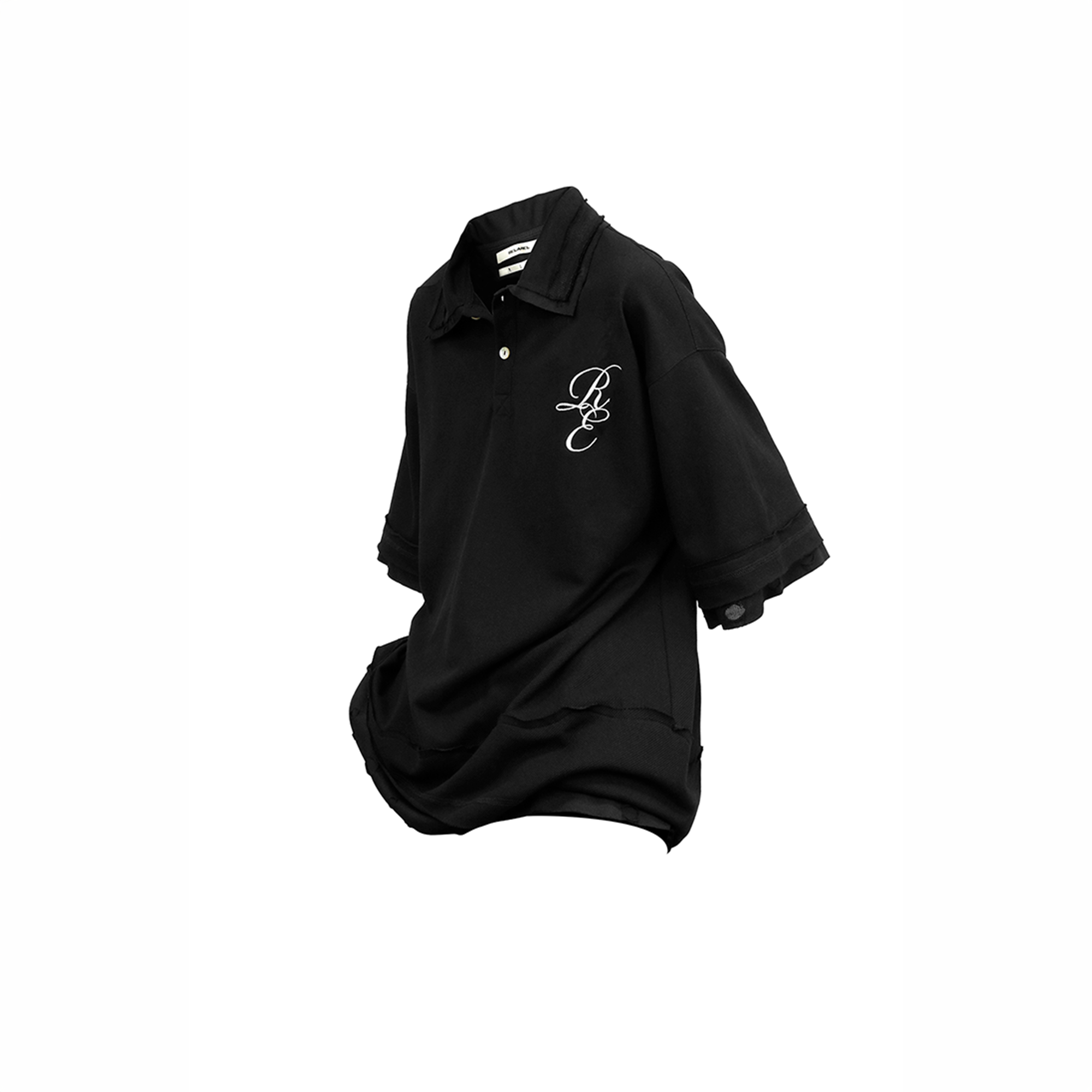 RELABEL Spliced Embroidered Polo Shirt, premium urban and streetwear designers apparel on PROJECTISR.com, RELABEL