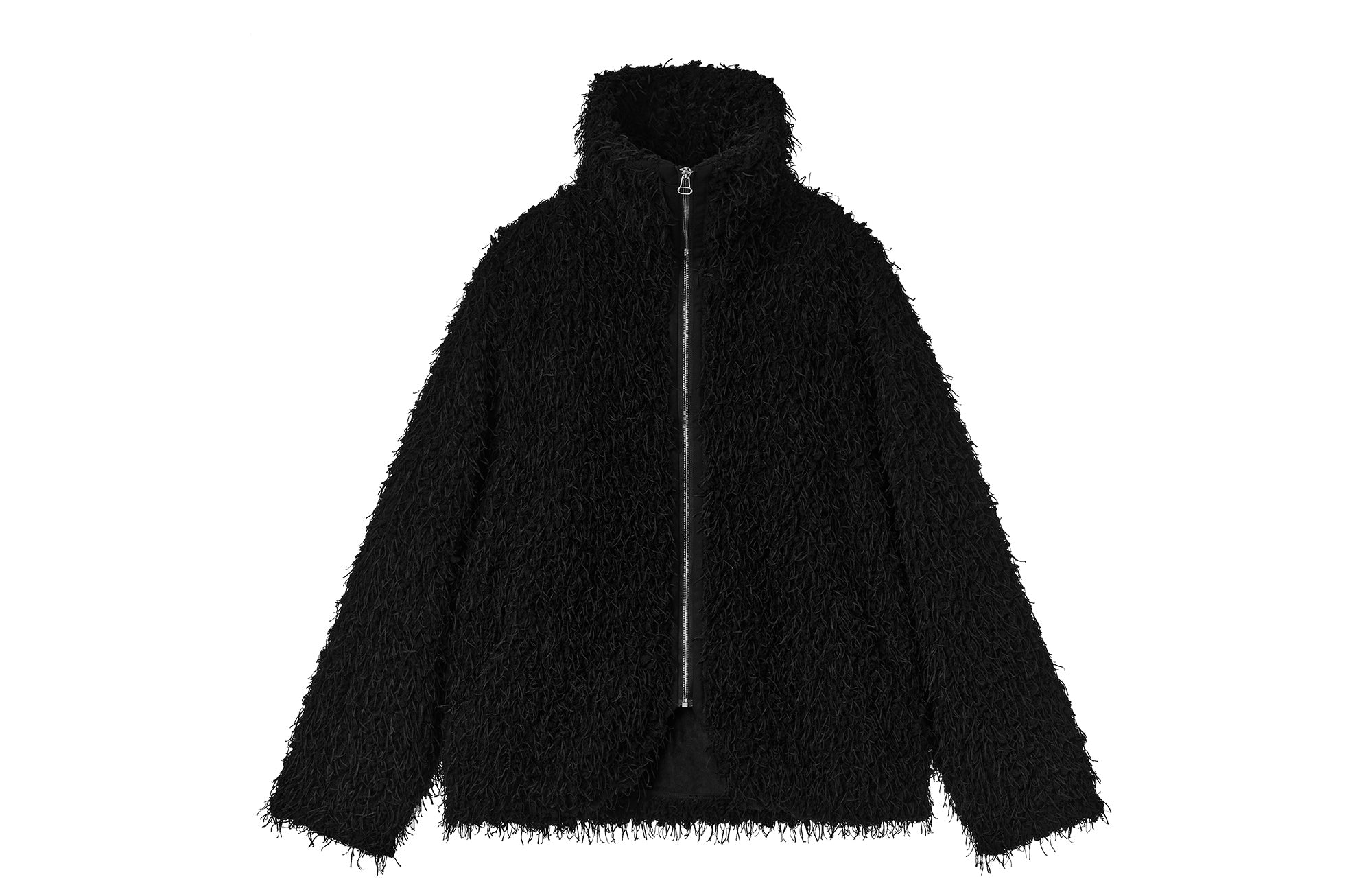7440 37 1 Shaggy Faux Fur Stand-Collar Jacket, premium urban and streetwear designers apparel on PROJECTISR.com, 7440 37 1