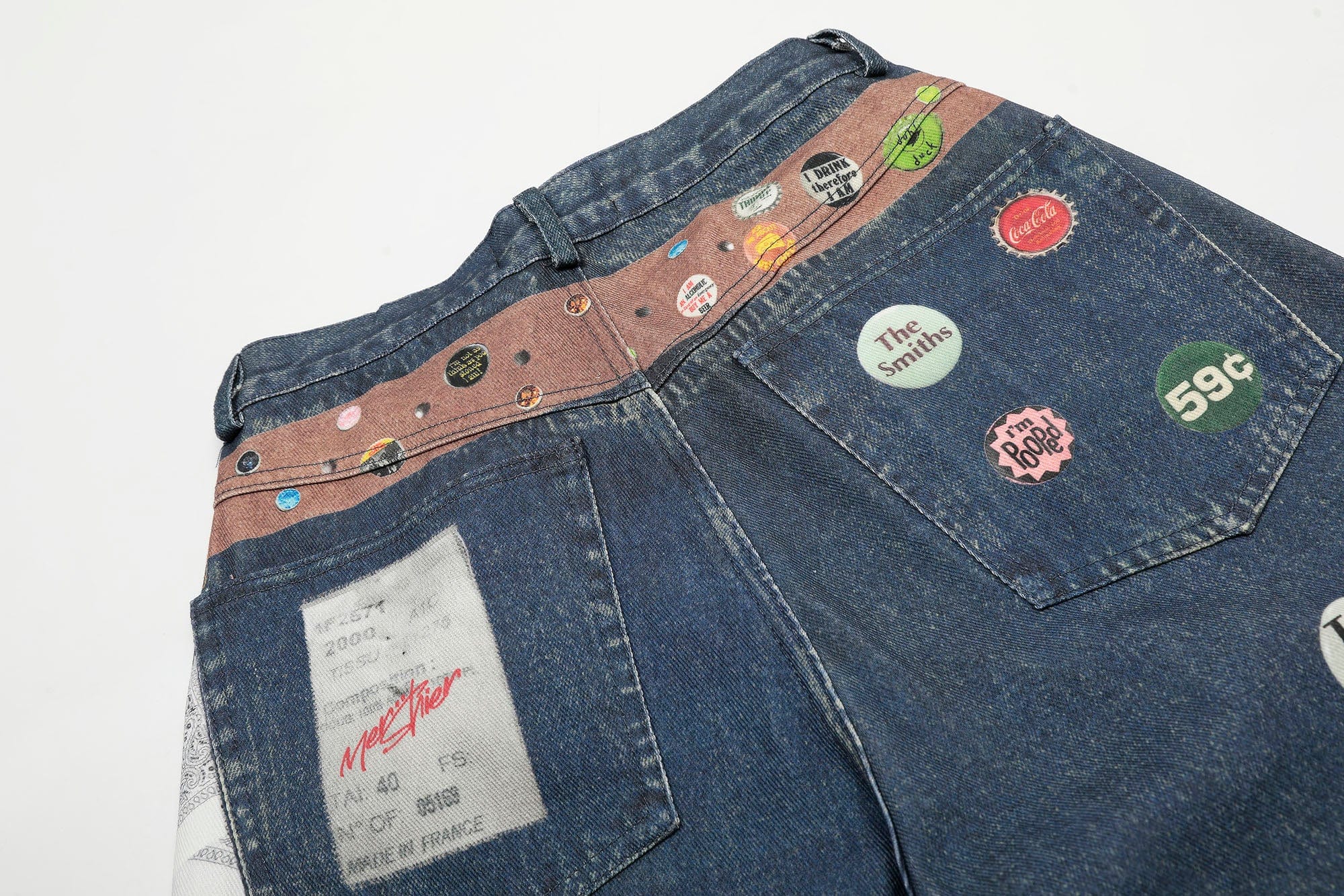 CLP Badge Belt Graphic Cropped Denim Shorts, premium urban and streetwear designers apparel on PROJECTISR.com, CLP