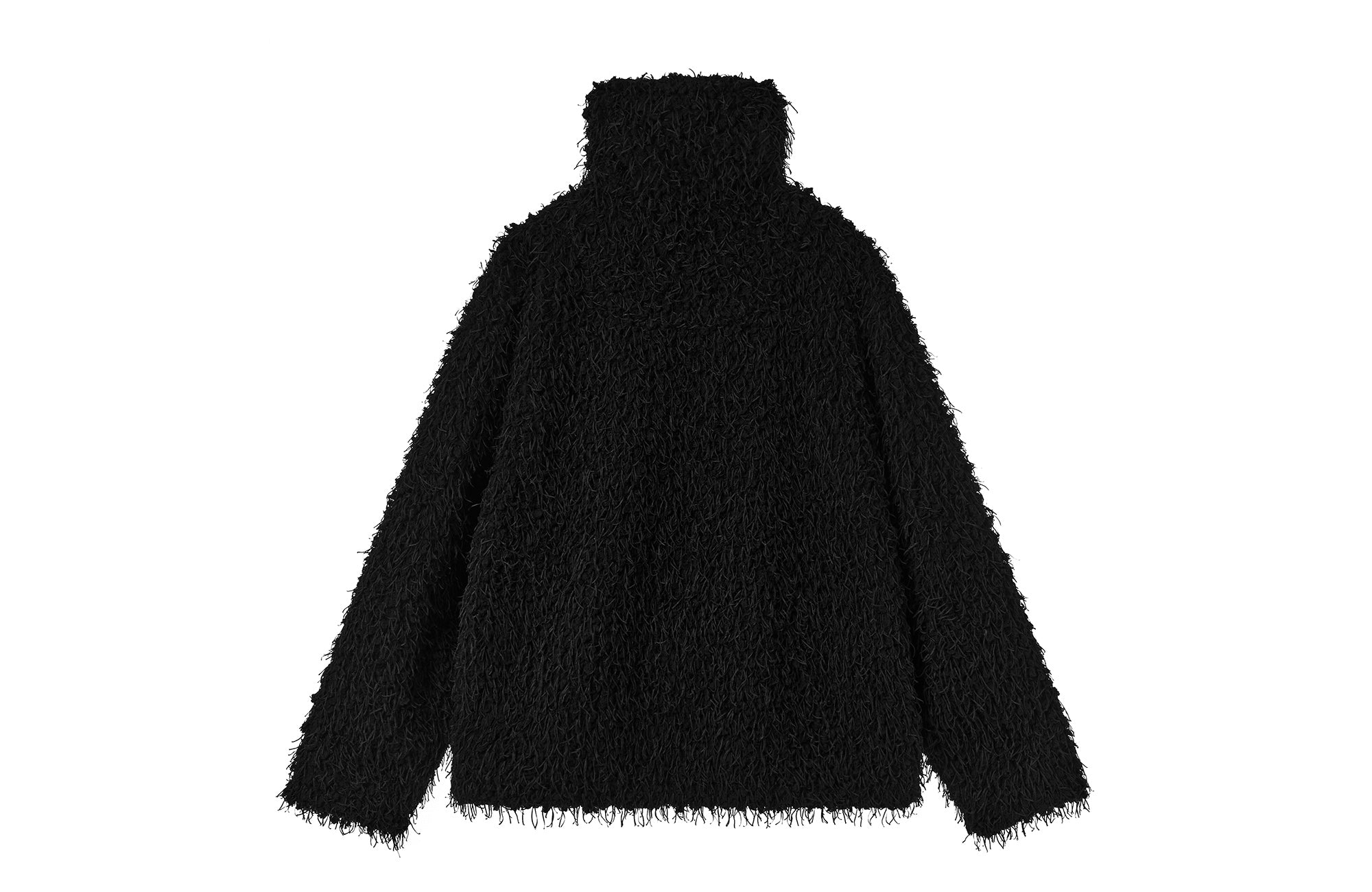 7440 37 1 Shaggy Faux Fur Stand-Collar Jacket, premium urban and streetwear designers apparel on PROJECTISR.com, 7440 37 1