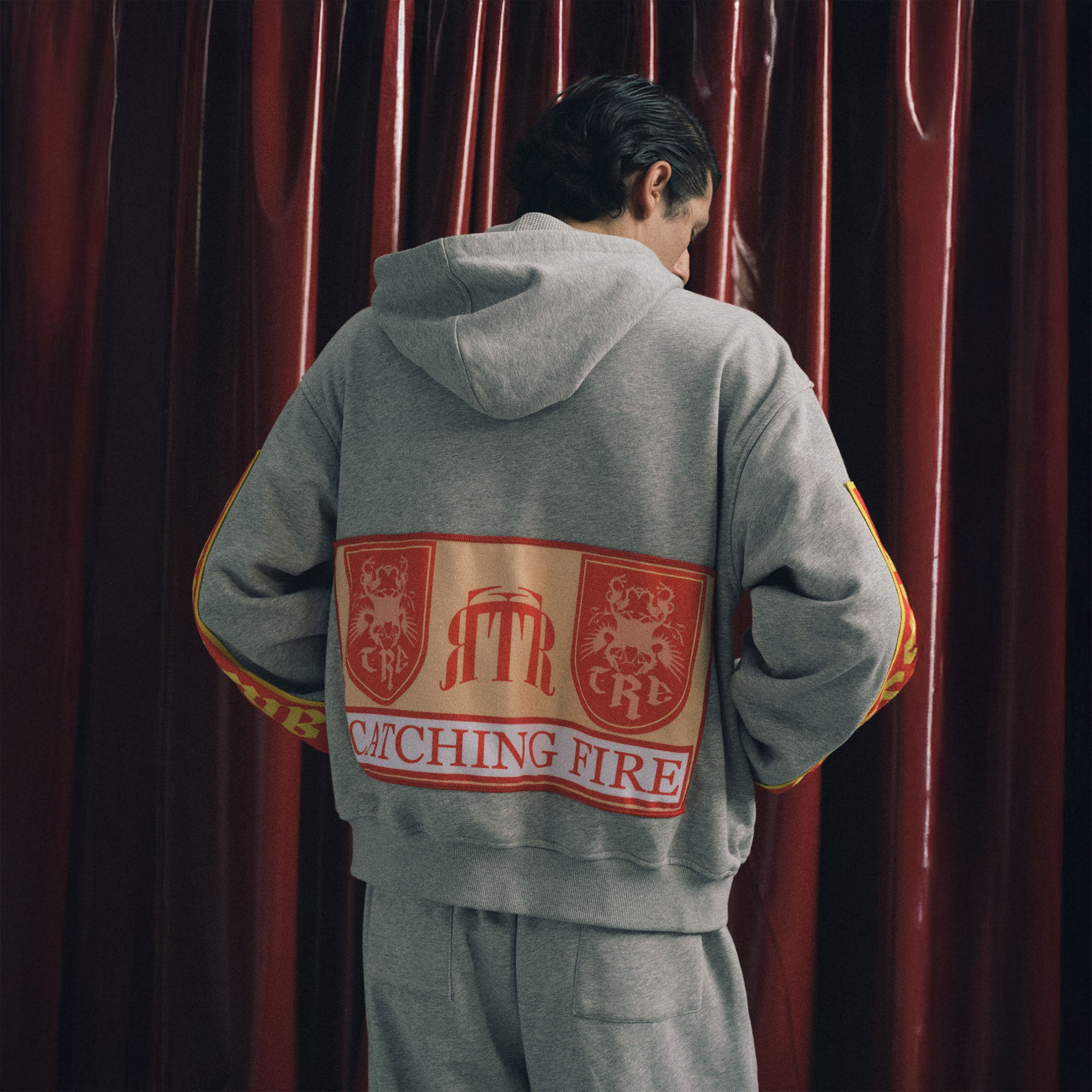 TRECLUB Graphic Patch Zip-Up Hoodie