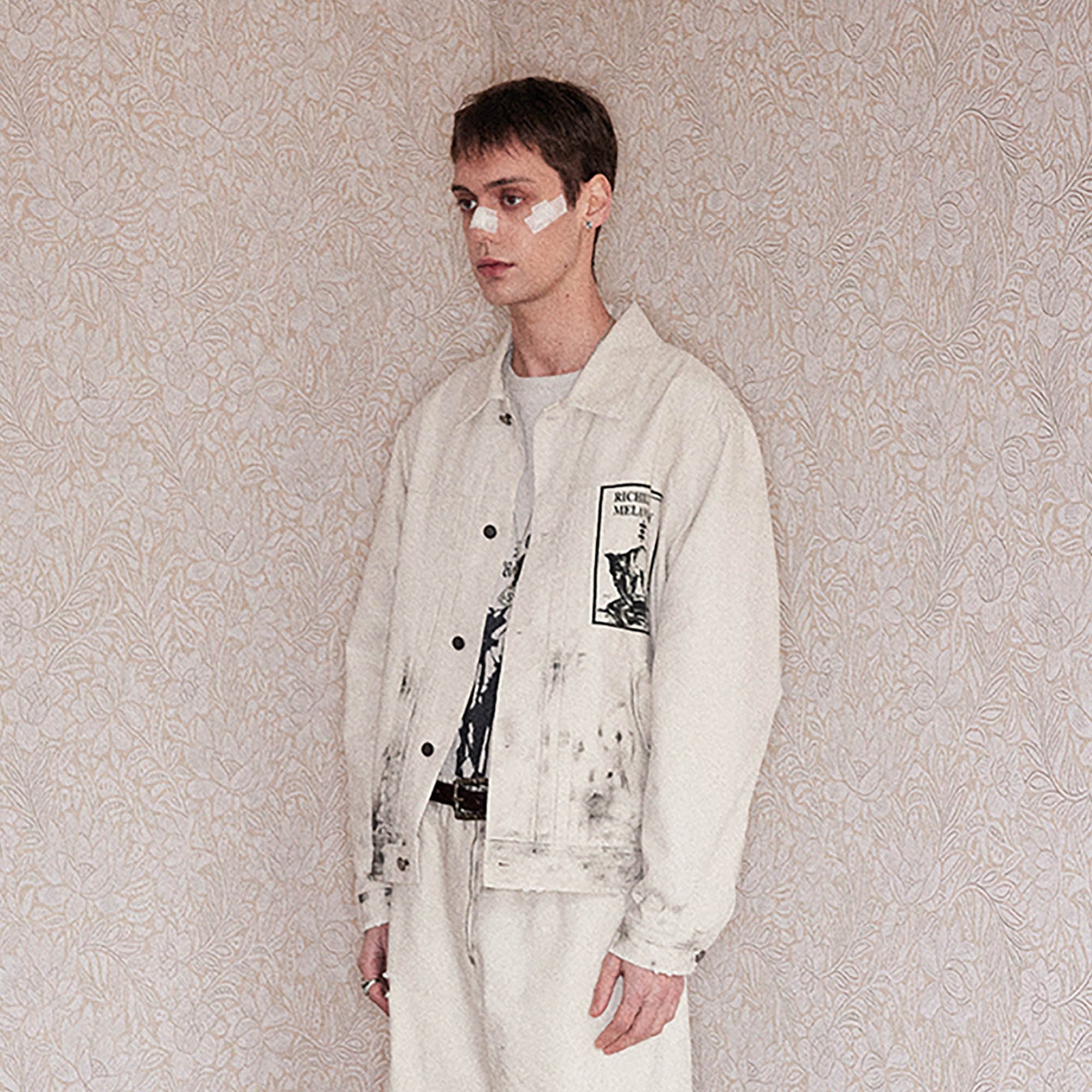 RICHILL Graphic Paint-Splattered Distressed Jacket, premium urban and streetwear designers apparel on PROJECTISR.com, RICHILL
