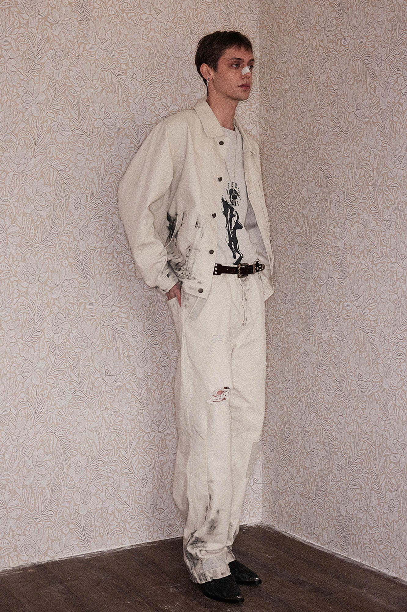 RICHILL Graphic Paint-Splattered Distressed Jacket, premium urban and streetwear designers apparel on PROJECTISR.com, RICHILL
