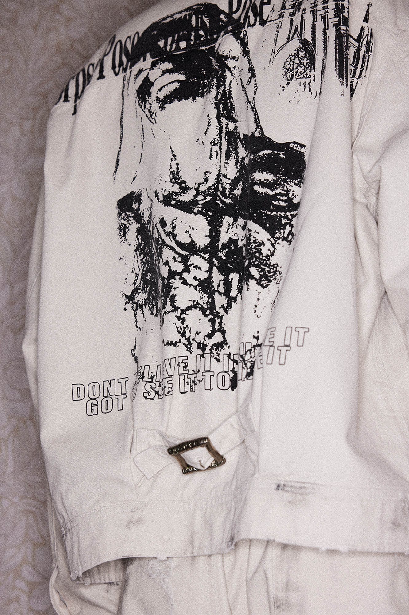 RICHILL Graphic Paint-Splattered Distressed Jacket, premium urban and streetwear designers apparel on PROJECTISR.com, RICHILL