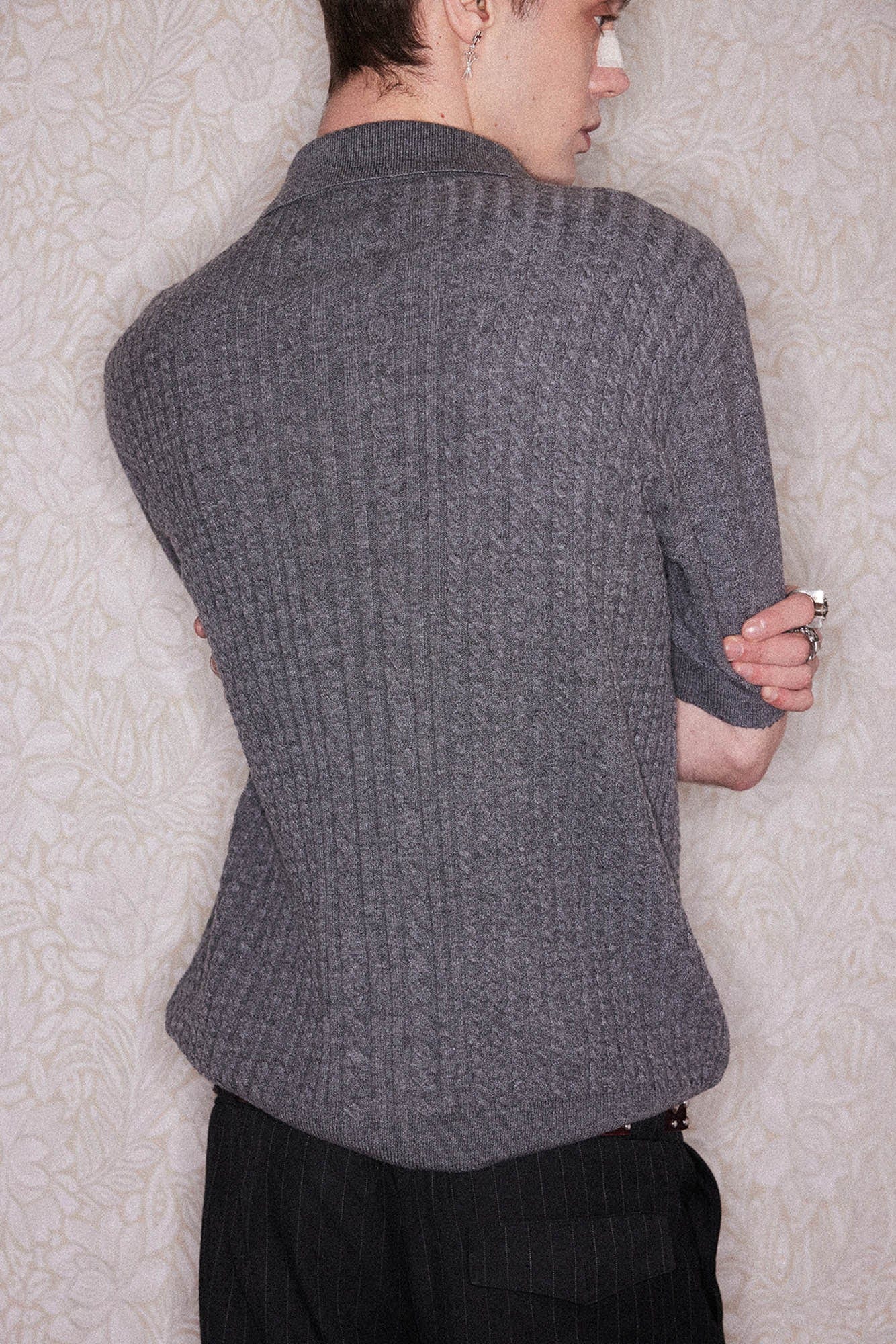 RICHILL Cable-Knit Polo T-Shirt, premium urban and streetwear designers apparel on PROJECTISR.com, RICHILL