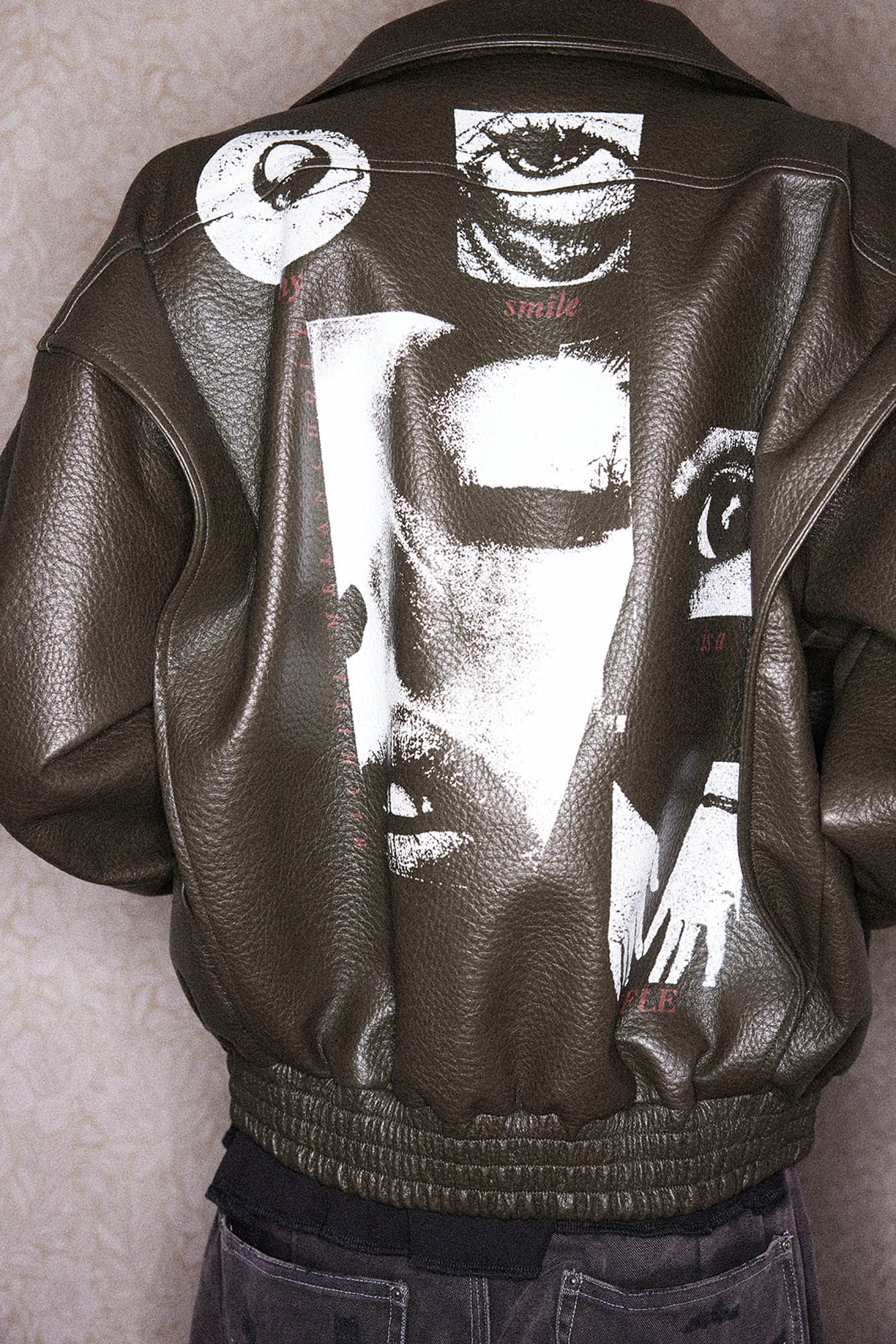 RICHILL My Smile is A Rifle Faux Leather Jacket, premium urban and streetwear designers apparel on PROJECTISR.com, RICHILL