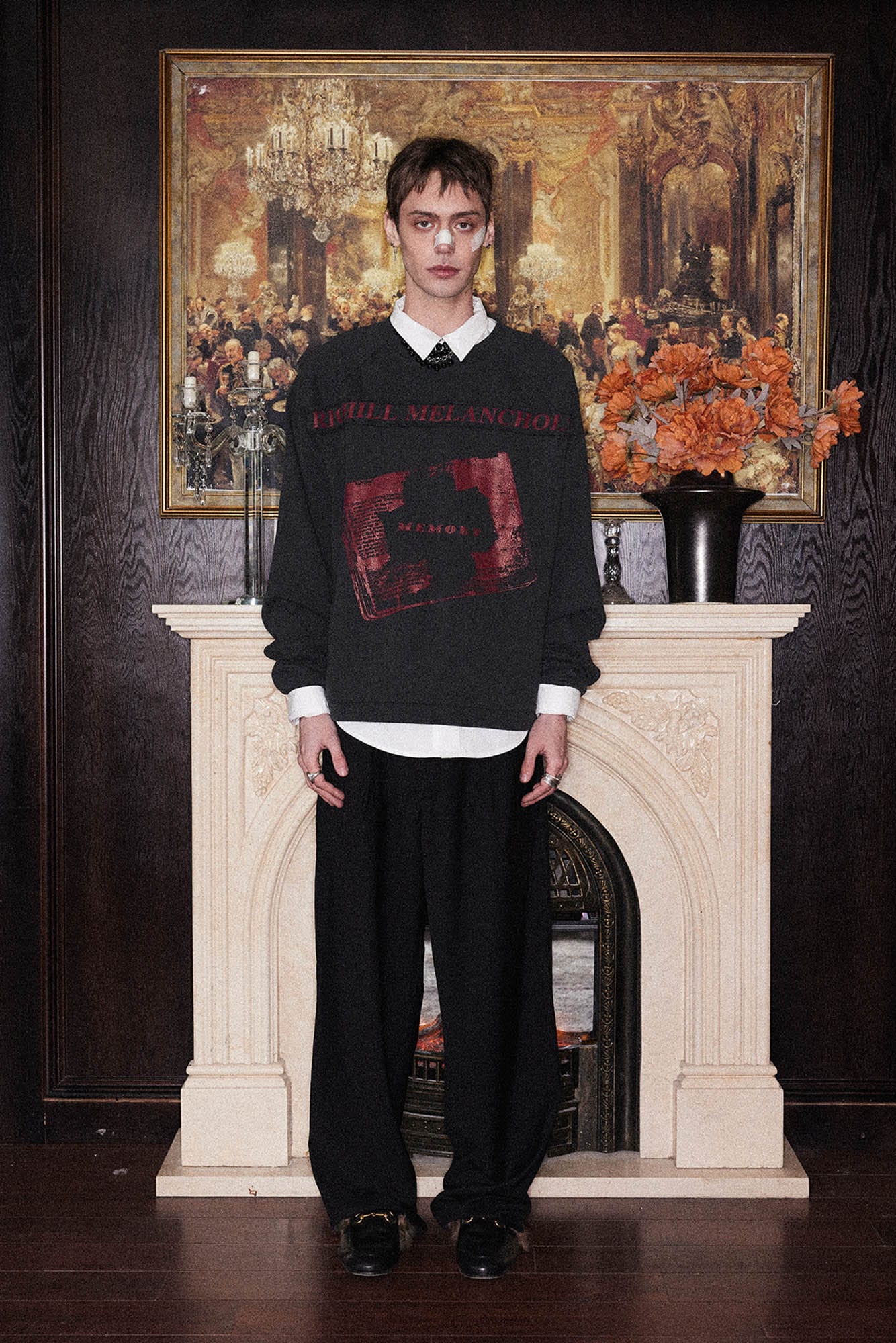 RICHILL Paneled Graphic Print Raglan Sweatshirt, premium urban and streetwear designers apparel on PROJECTISR.com, RICHILL