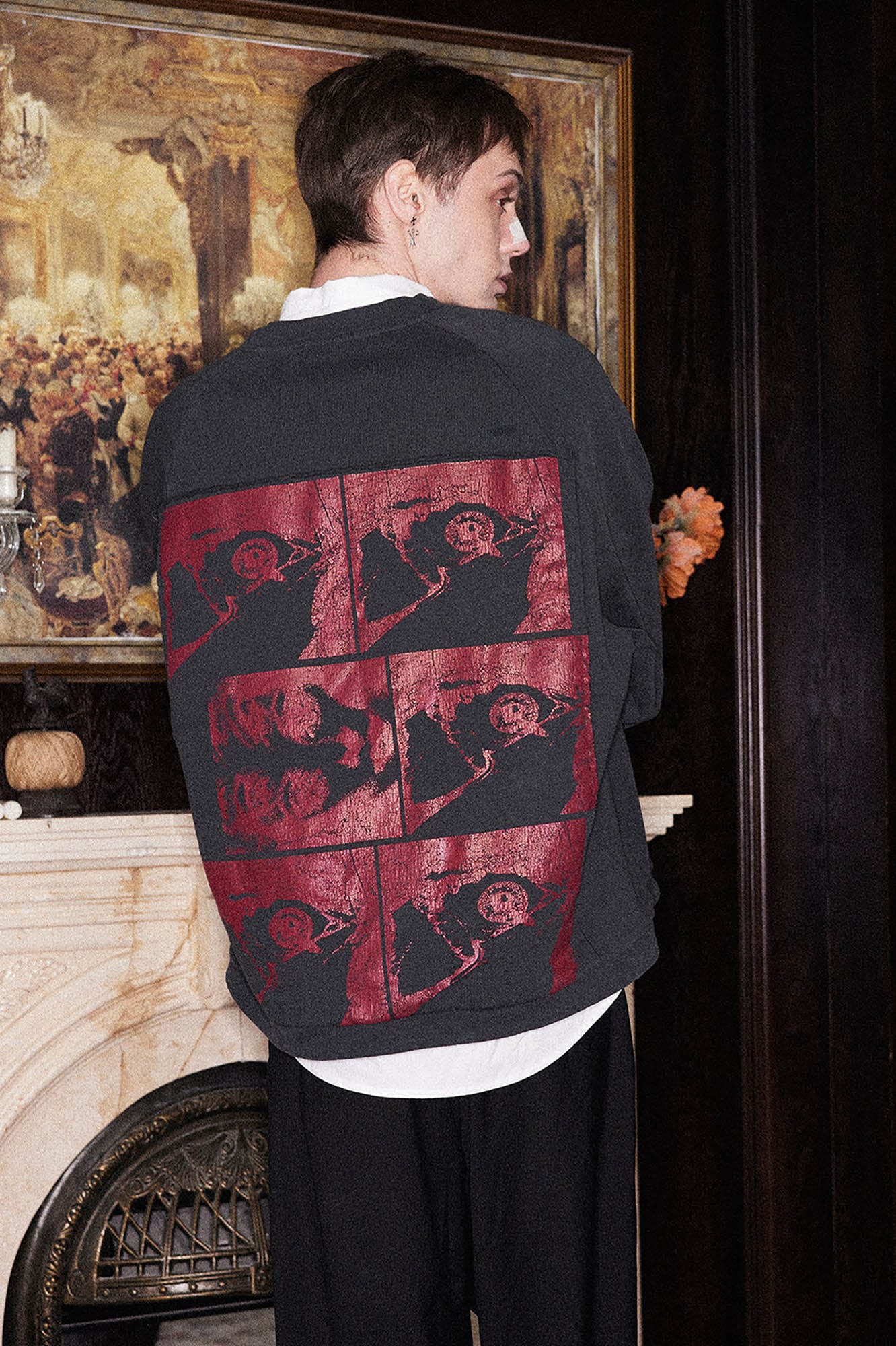 RICHILL Paneled Graphic Print Raglan Sweatshirt, premium urban and streetwear designers apparel on PROJECTISR.com, RICHILL