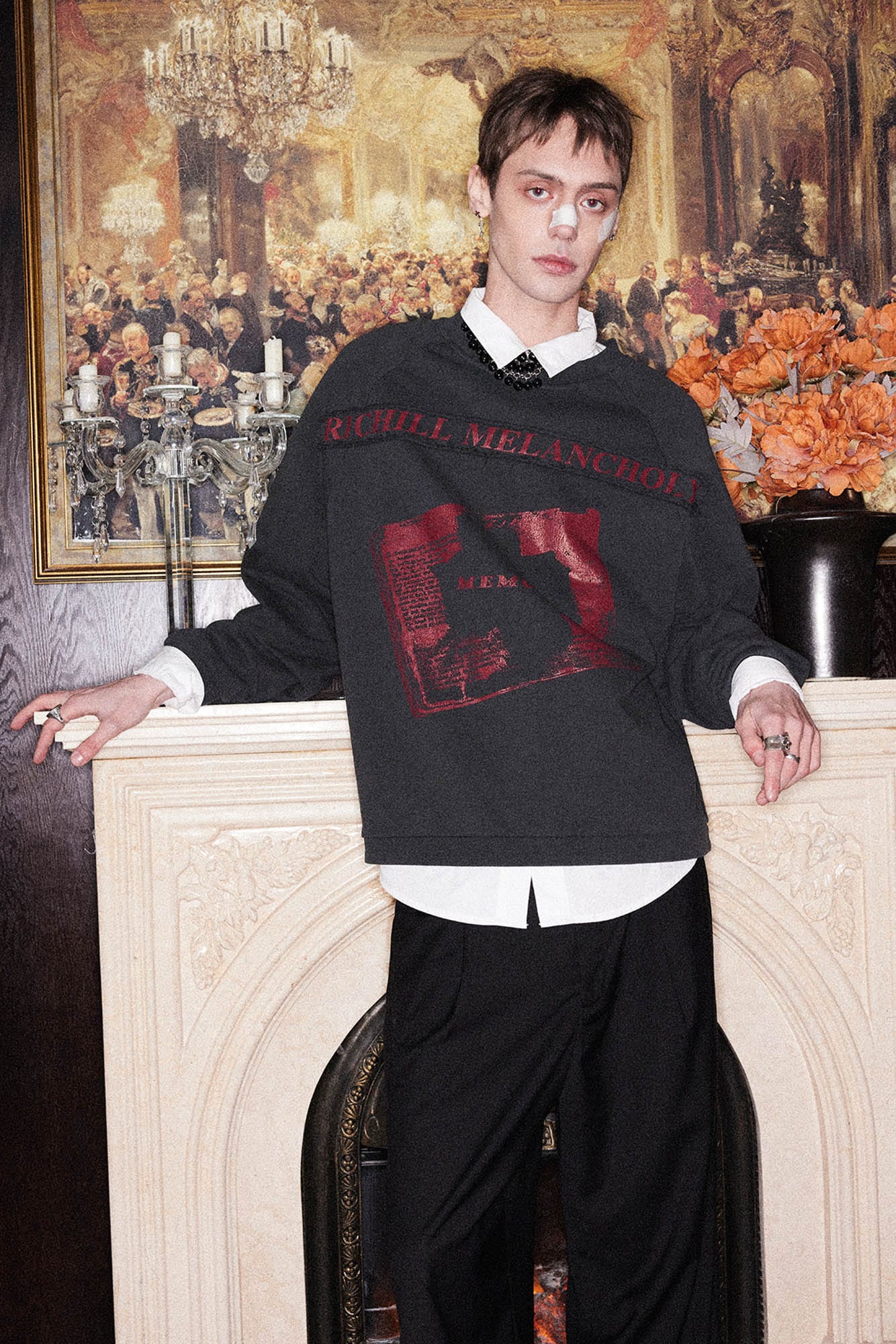 RICHILL Paneled Graphic Print Raglan Sweatshirt, premium urban and streetwear designers apparel on PROJECTISR.com, RICHILL
