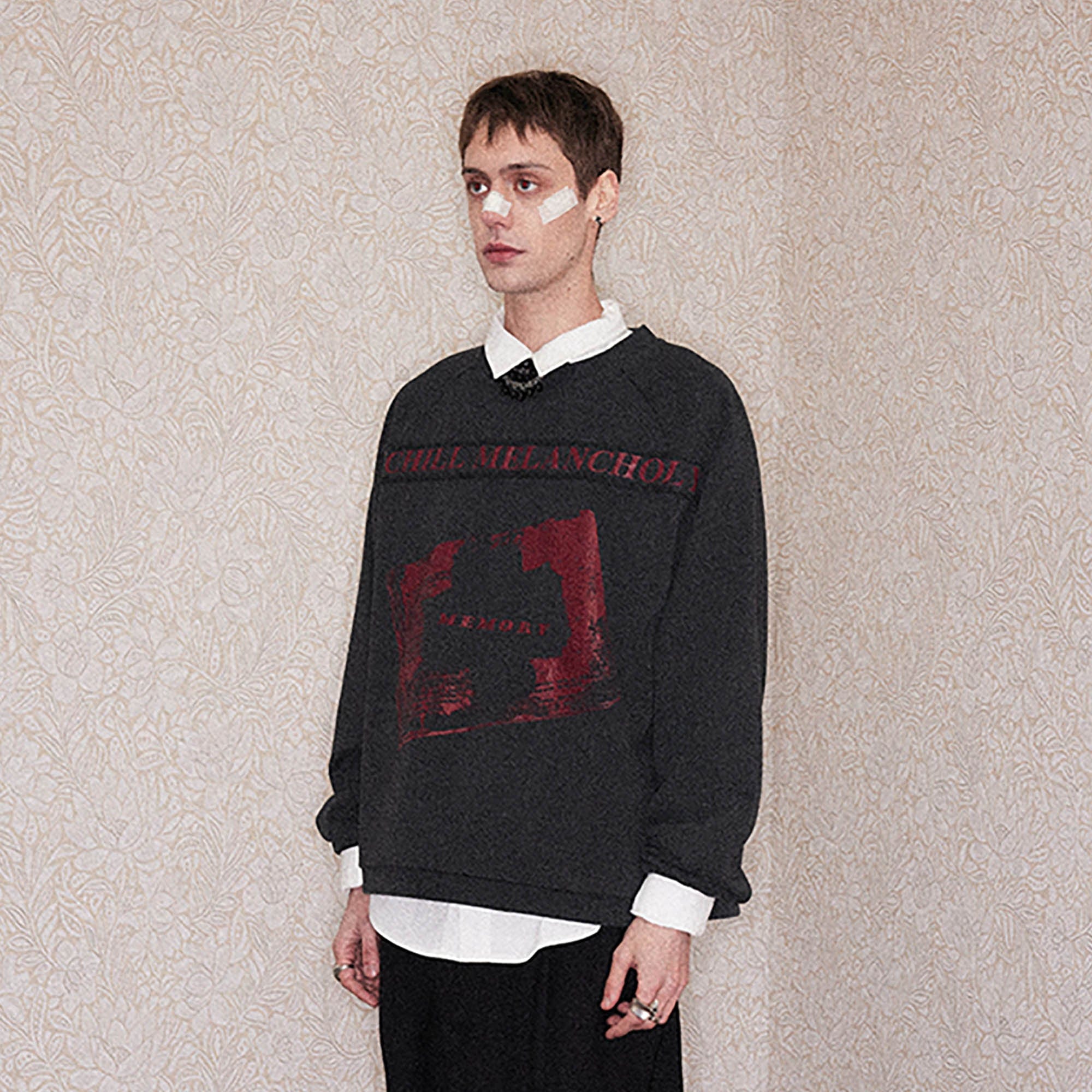 RICHILL Paneled Graphic Print Raglan Sweatshirt, premium urban and streetwear designers apparel on PROJECTISR.com, RICHILL