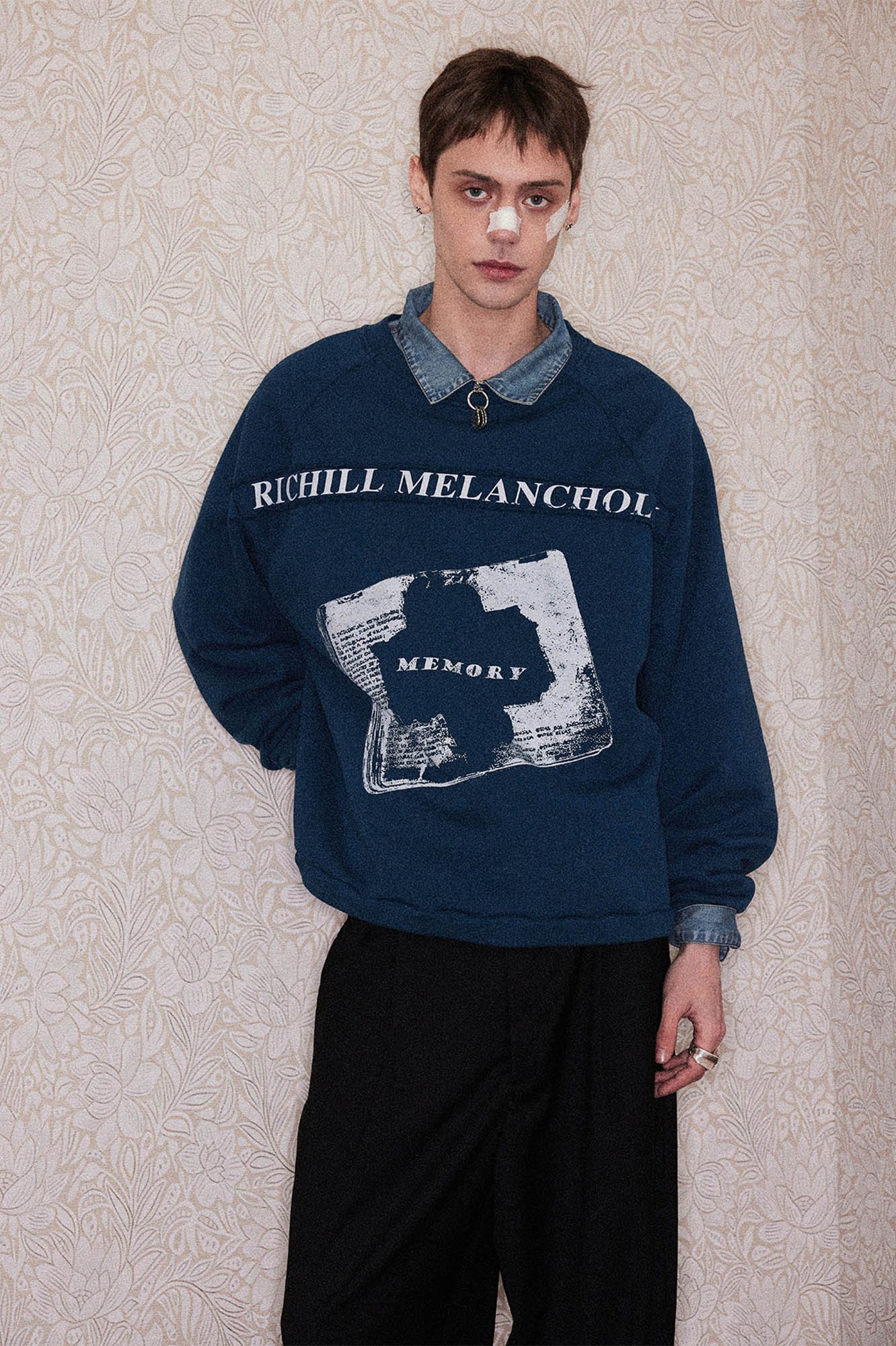 RICHILL Paneled Graphic Print Raglan Sweatshirt, premium urban and streetwear designers apparel on PROJECTISR.com, RICHILL