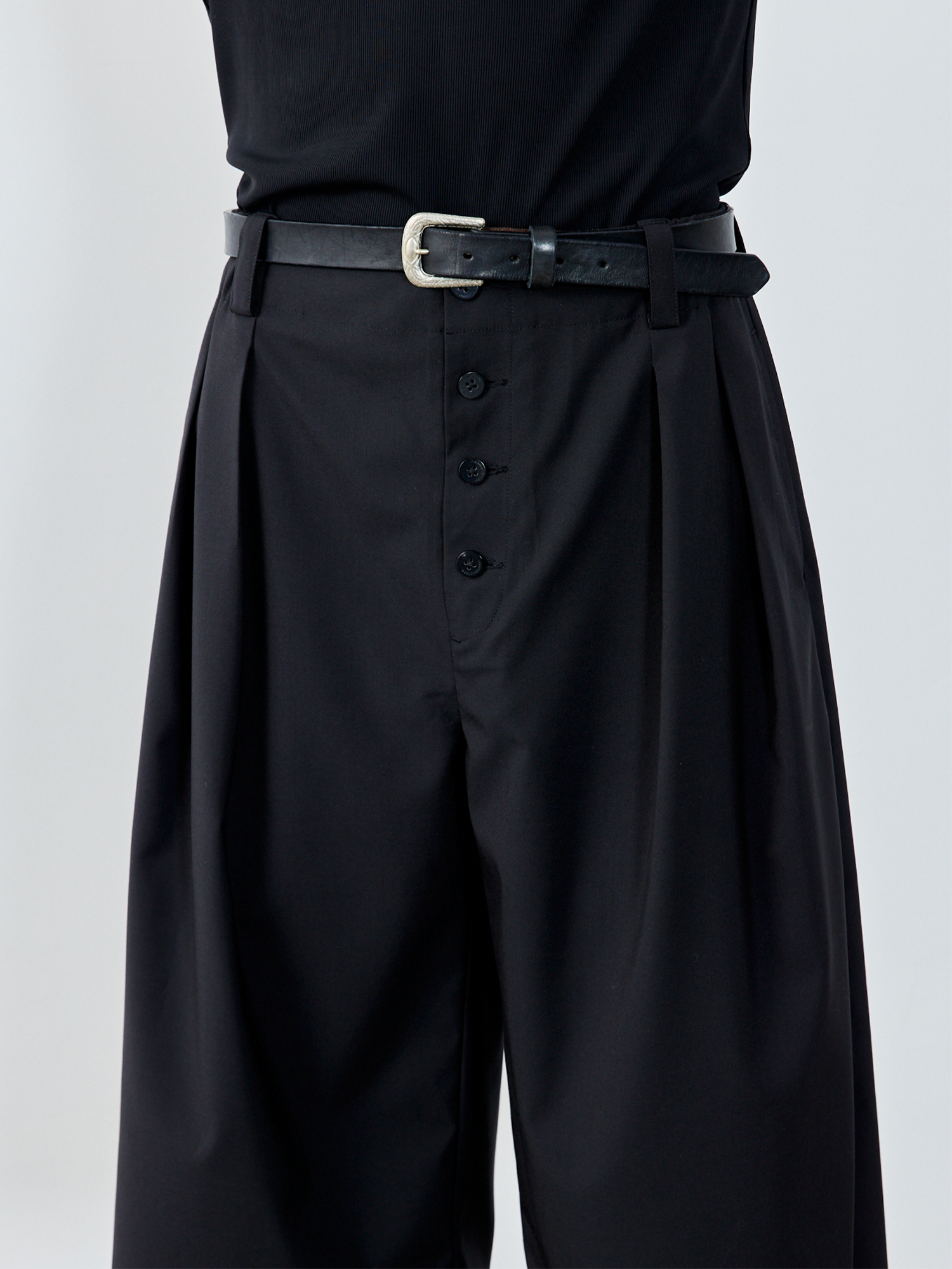 GRAINMUSTARD High-Waist Pleated Wool-Blend Cropped Trousers