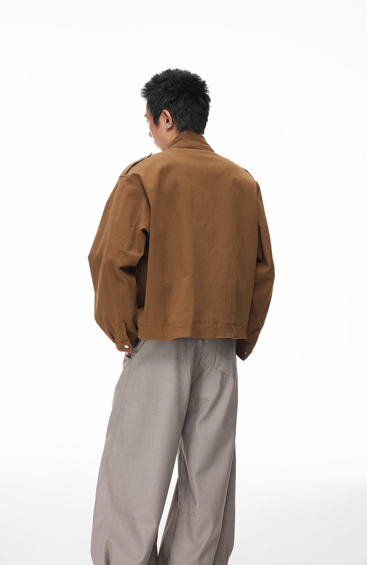 BOTANICA Pleated Curved-Leg Trousers