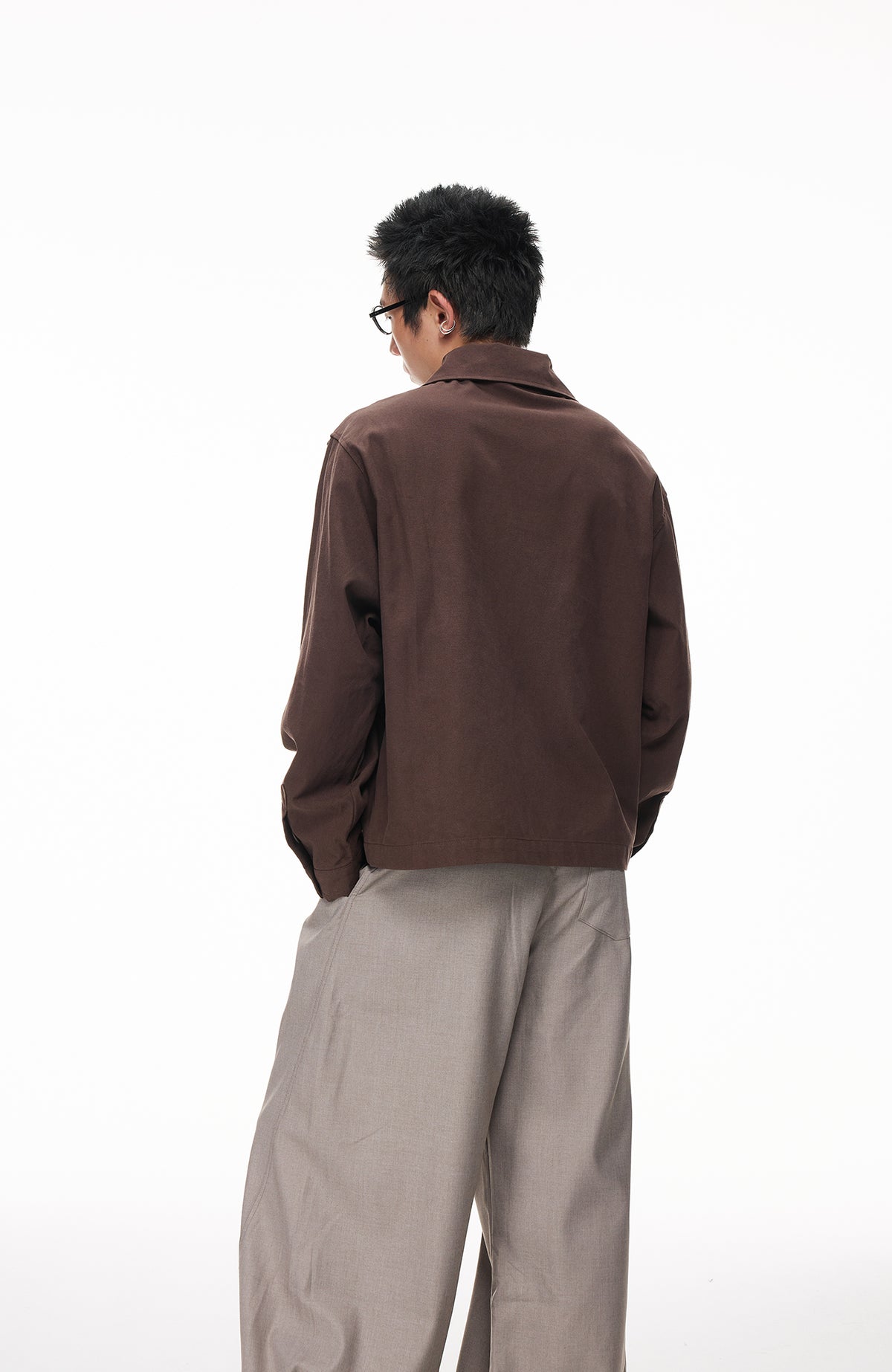 BOTANICA Deconstructed Asymmetric Placket Long-Sleeve Shirt