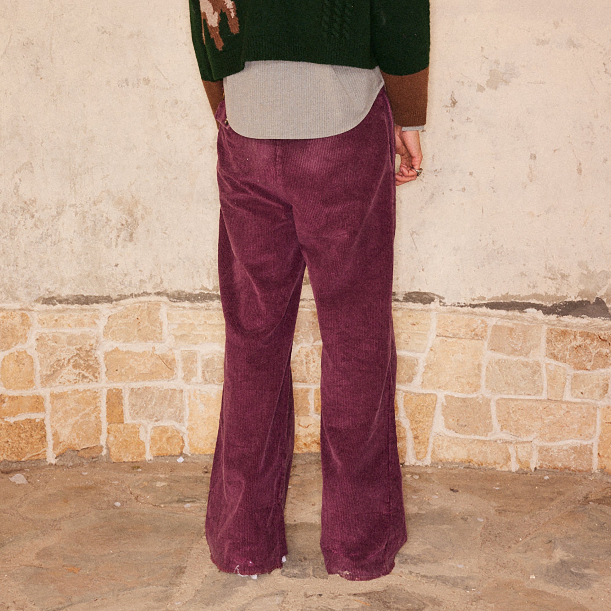 RICHILL Corduroy Raw Hem Wide-Leg Trousers, premium urban and streetwear designers apparel on PROJECTISR.com, RICHILL