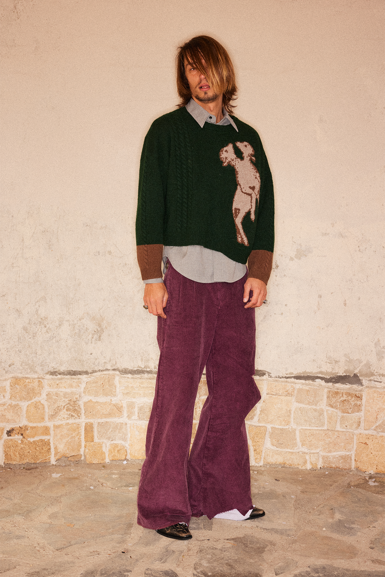 RICHILL Sheep Graphic Wool Crewneck Sweater, premium urban and streetwear designers apparel on PROJECTISR.com, RICHILL