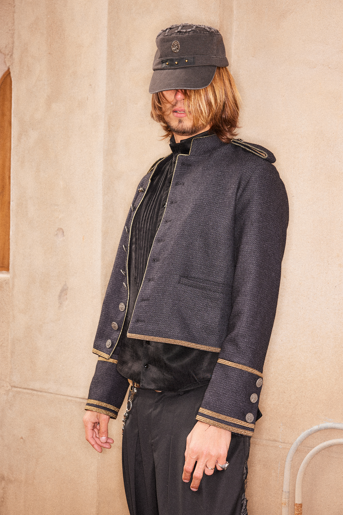 RICHILL Studded Coin Patch Military Cap, premium urban and streetwear designers apparel on PROJECTISR.com, RICHILL