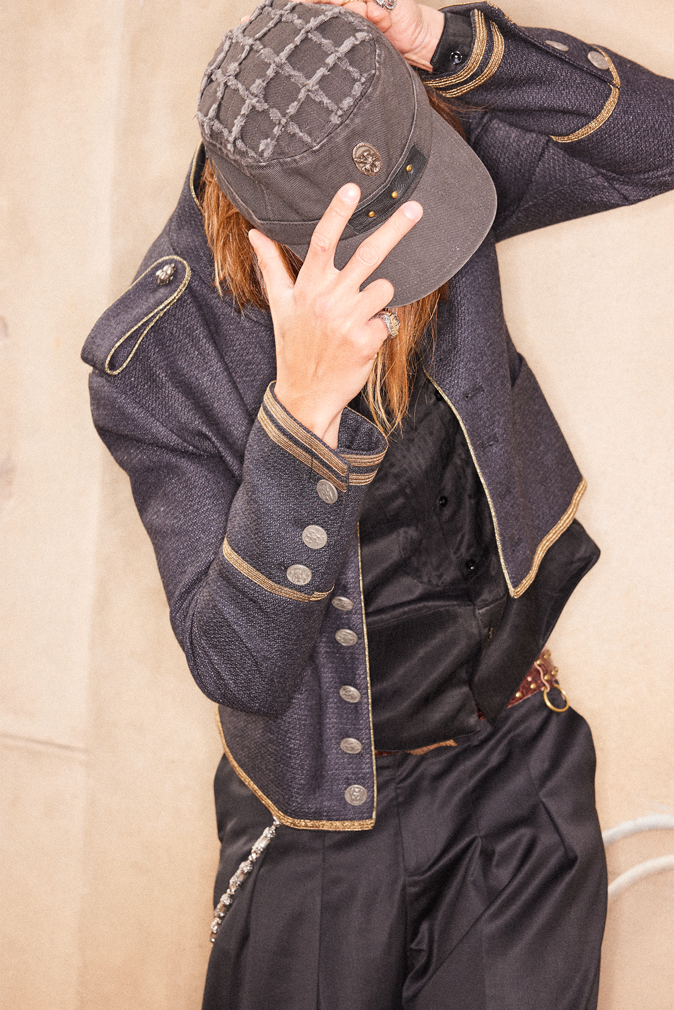 RICHILL Studded Coin Patch Military Cap, premium urban and streetwear designers apparel on PROJECTISR.com, RICHILL