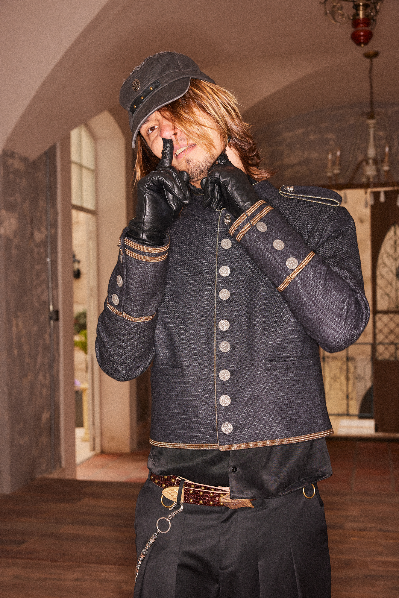 RICHILL Studded Coin Patch Military Cap, premium urban and streetwear designers apparel on PROJECTISR.com, RICHILL