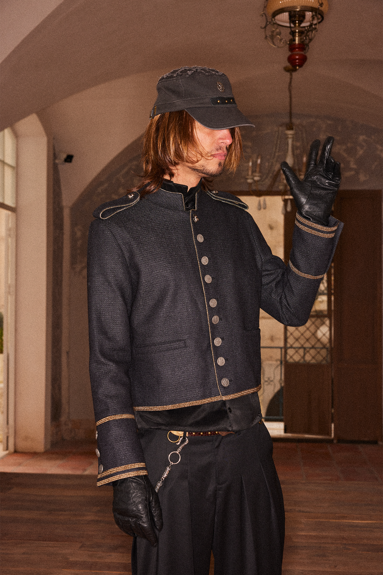 RICHILL Studded Coin Patch Military Cap, premium urban and streetwear designers apparel on PROJECTISR.com, RICHILL