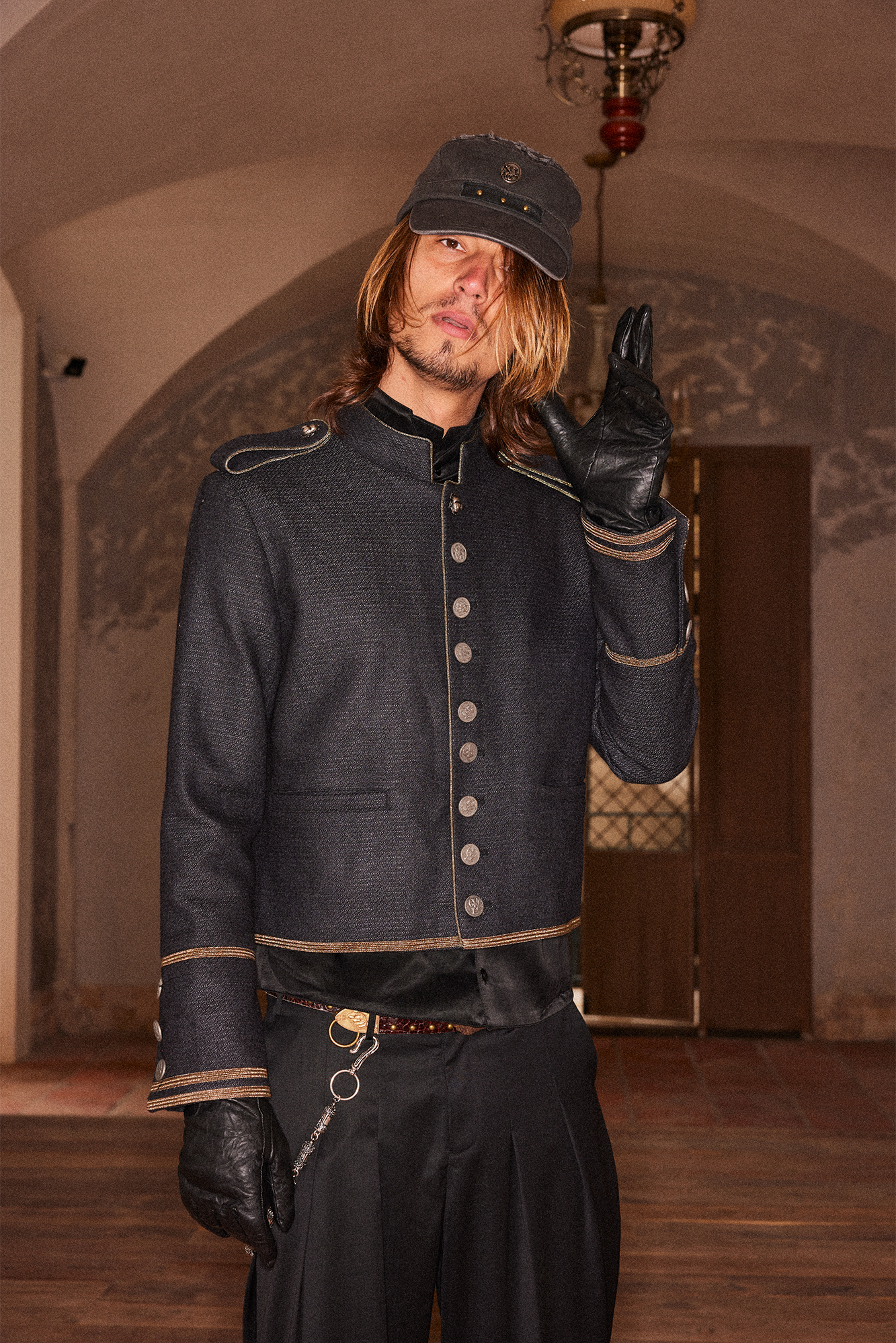 RICHILL Studded Coin Patch Military Cap, premium urban and streetwear designers apparel on PROJECTISR.com, RICHILL