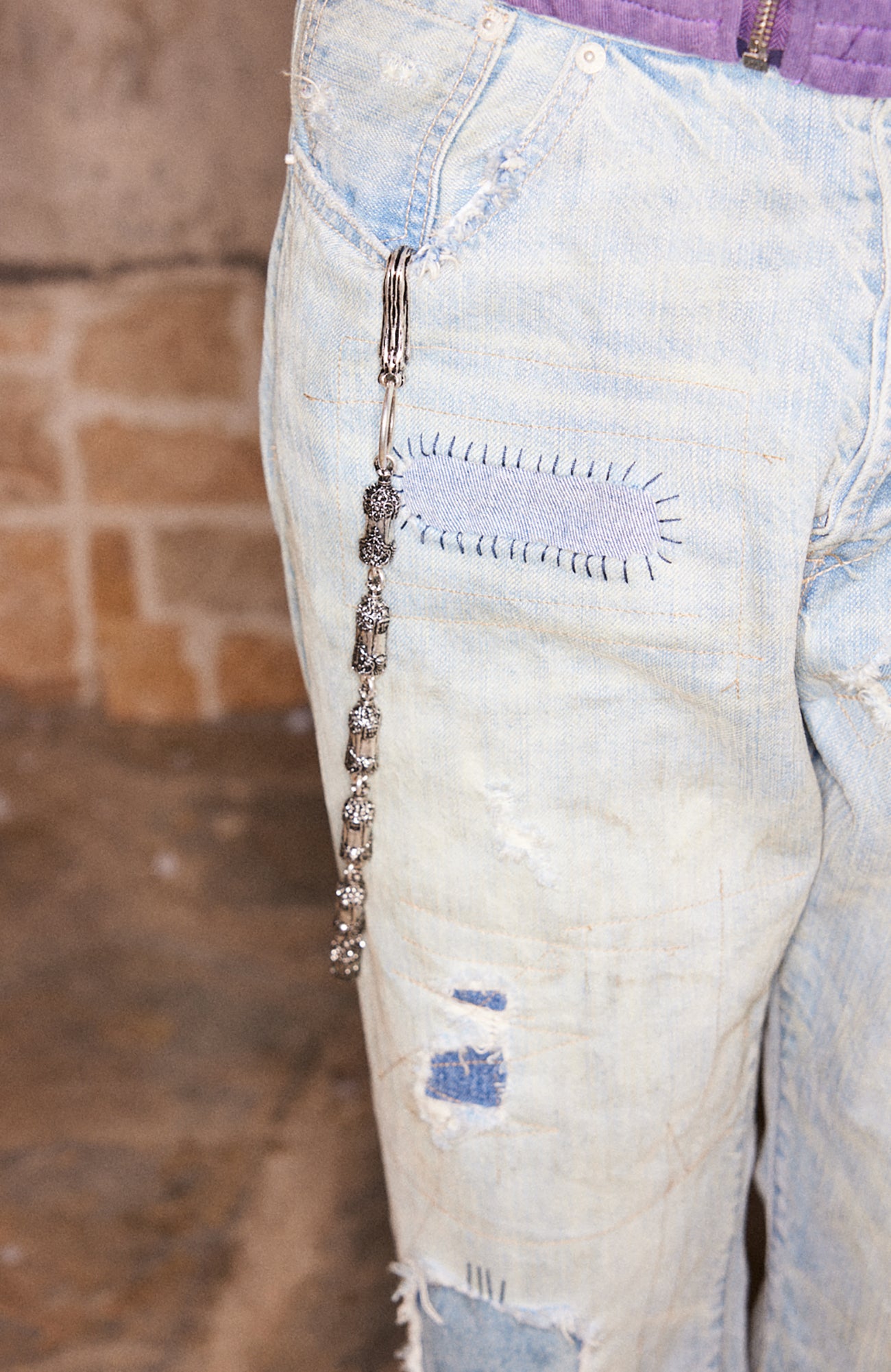RICHILL Distressed Paneled Washed Straight-Leg Jeans, premium urban and streetwear designers apparel on PROJECTISR.com, RICHILL