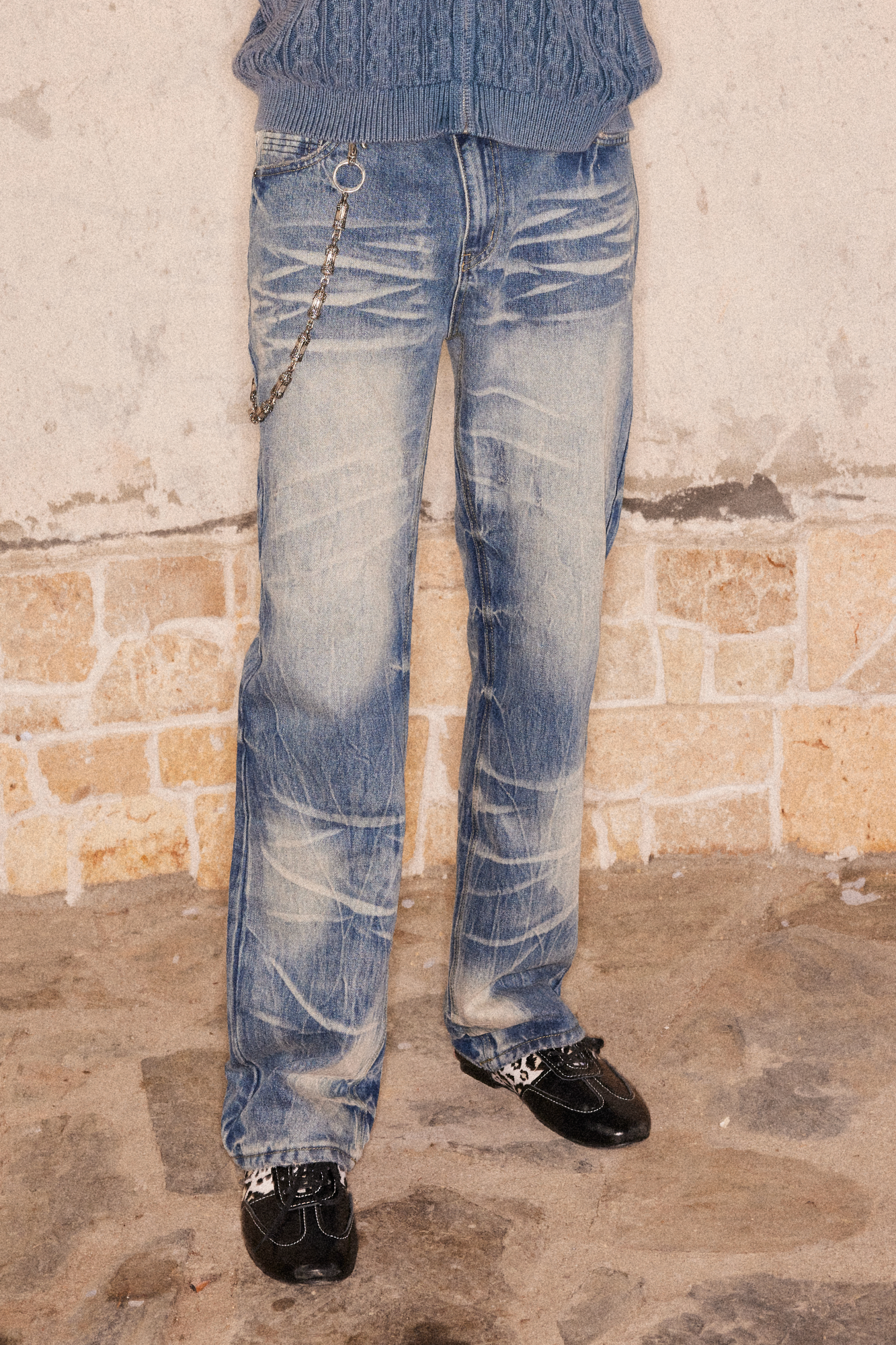 RICHILL Wash-Whisker Distressed Straight-Leg Jeans, premium urban and streetwear designers apparel on PROJECTISR.com, RICHILL