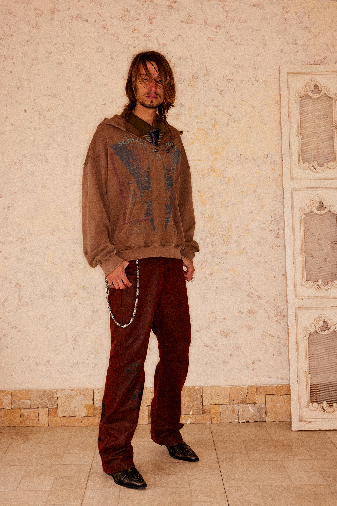 RICHILL Printed Coated Flared Pants, premium urban and streetwear designers apparel on PROJECTISR.com, RICHILL