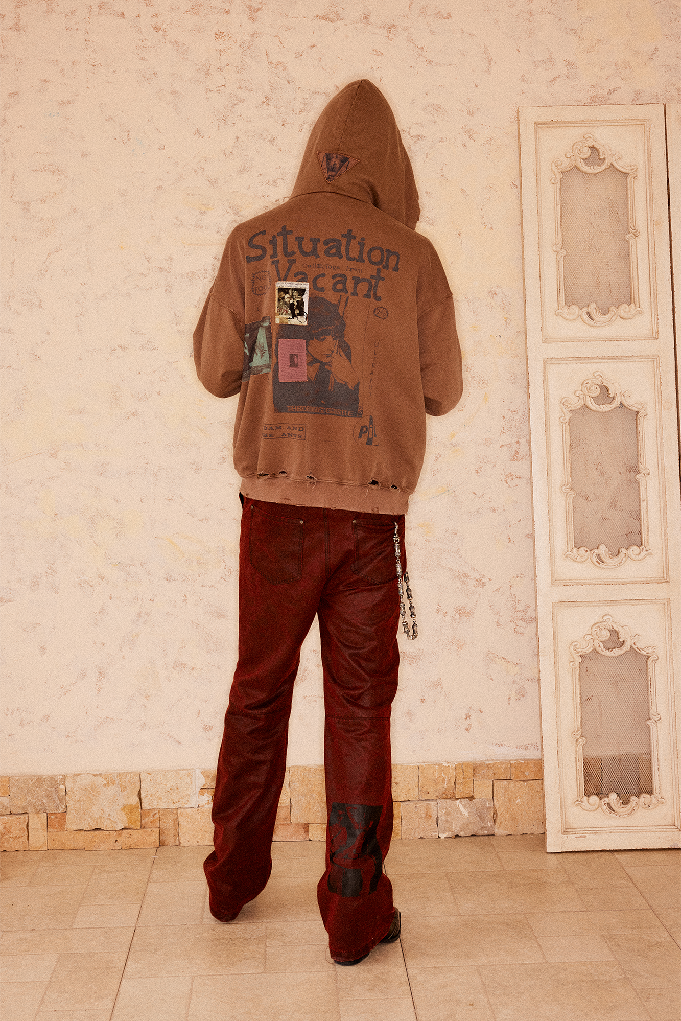 RICHILL Printed Coated Flared Pants, premium urban and streetwear designers apparel on PROJECTISR.com, RICHILL