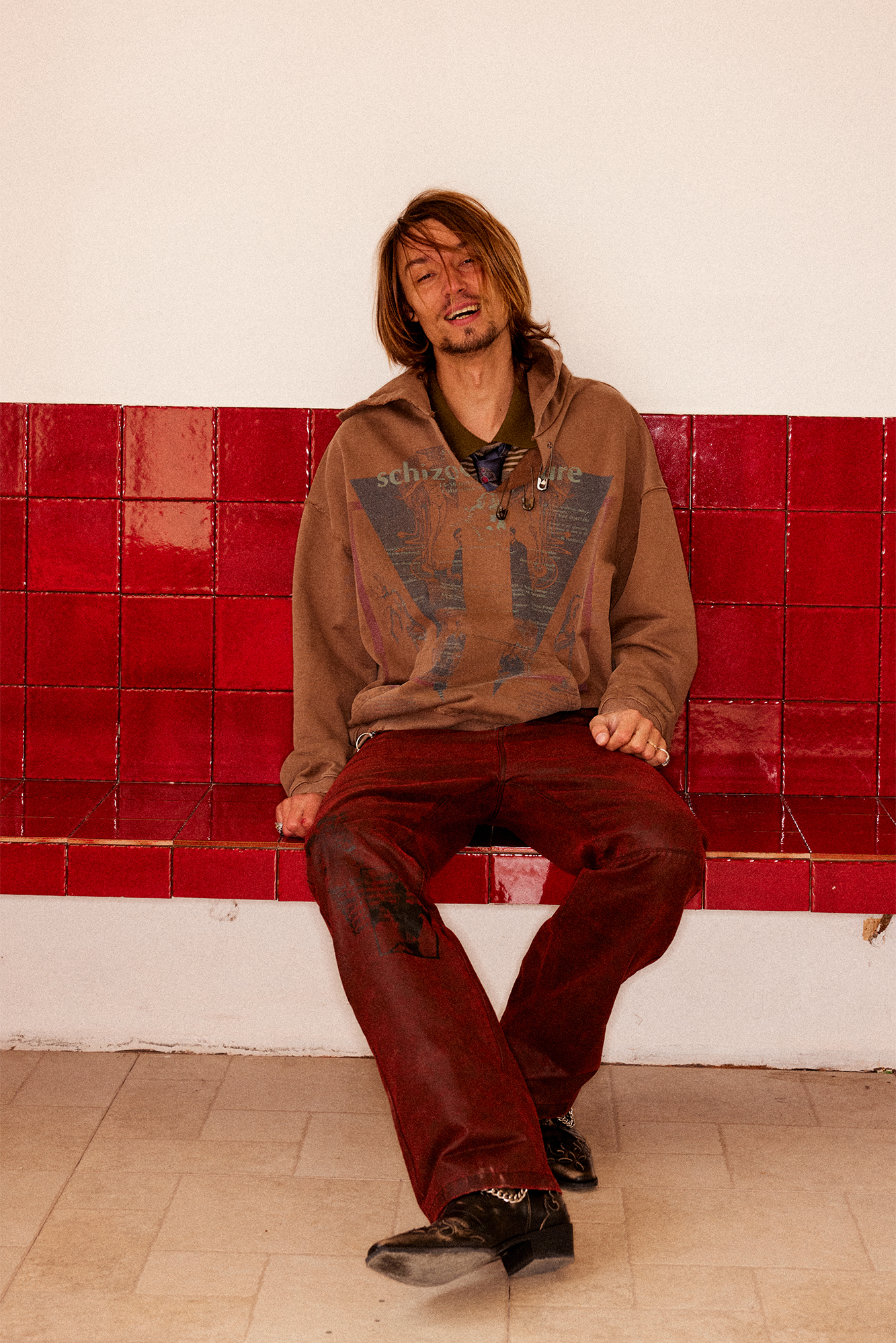 RICHILL Printed Coated Flared Pants, premium urban and streetwear designers apparel on PROJECTISR.com, RICHILL