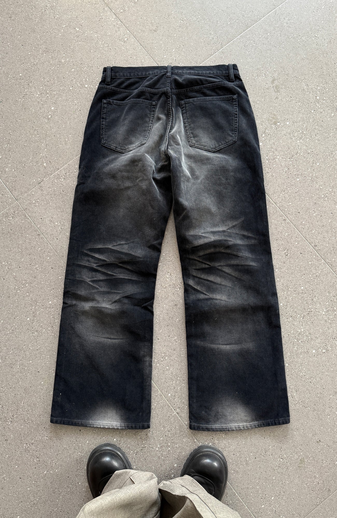 TRECLUB Washed Straight-Leg Corduroy Trousers, premium urban and streetwear designers apparel on PROJECTISR.com, TRECLUB