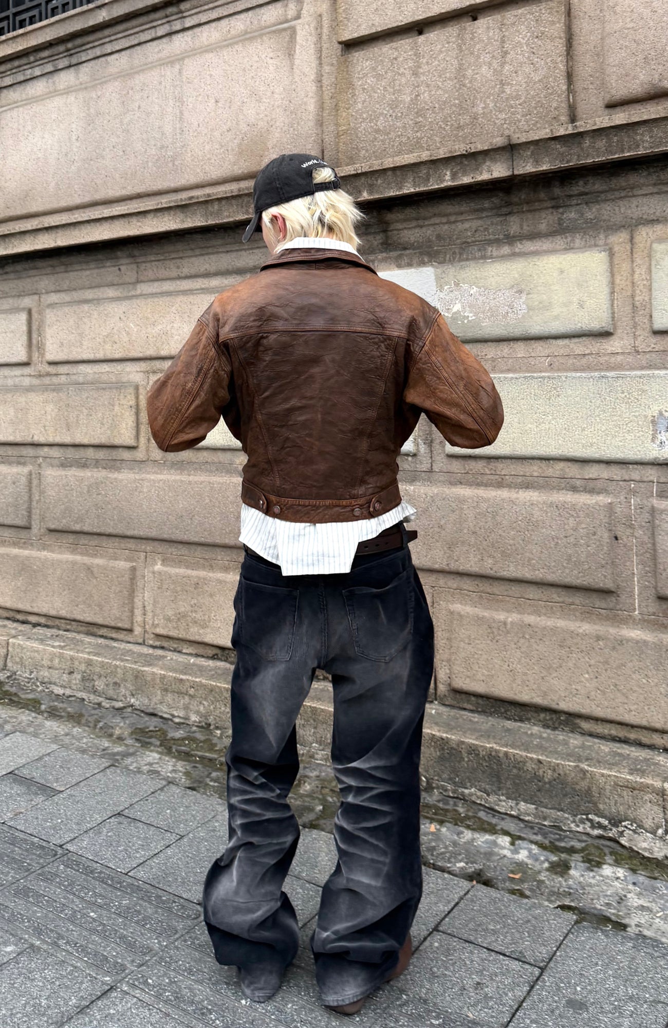 TRECLUB Washed Straight-Leg Corduroy Trousers, premium urban and streetwear designers apparel on PROJECTISR.com, TRECLUB