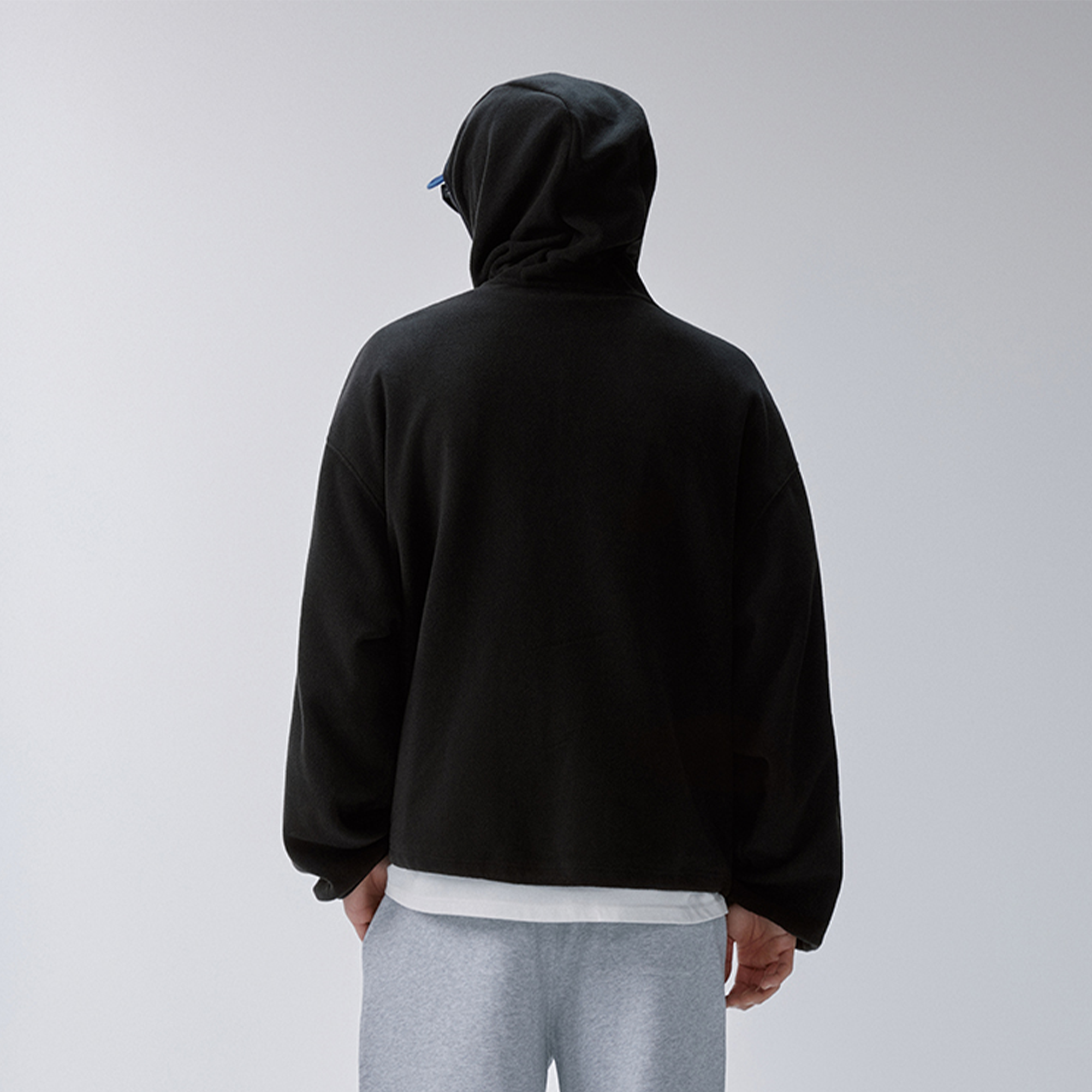 F2CE Embroidered LOGO Patch Half-Zip Fleece Hoodie