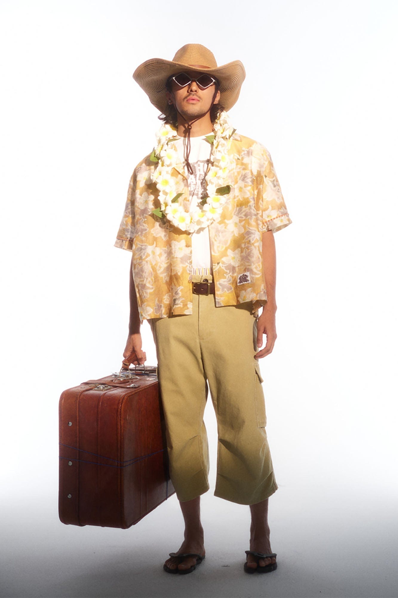 TRECLUB Floral Full-Print Cuban Half Shirt, premium urban and streetwear designers apparel on PROJECTISR.com, TRECLUB