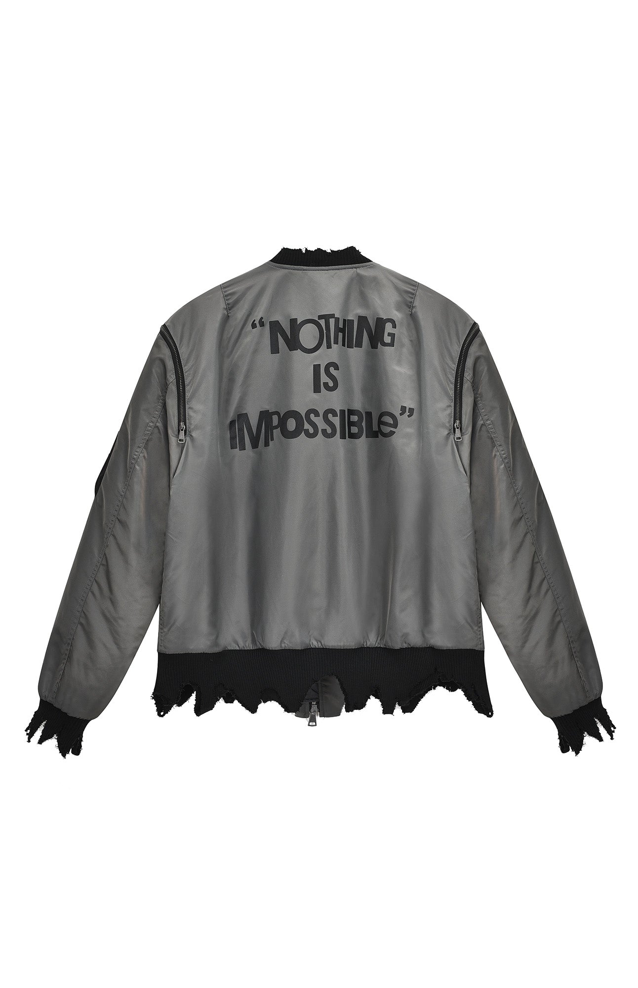 VENTUREK Retro Zipper-Spliced Raw Edge Bomber Jacket, premium urban and streetwear designers apparel on PROJECTISR.com, VENTUREK