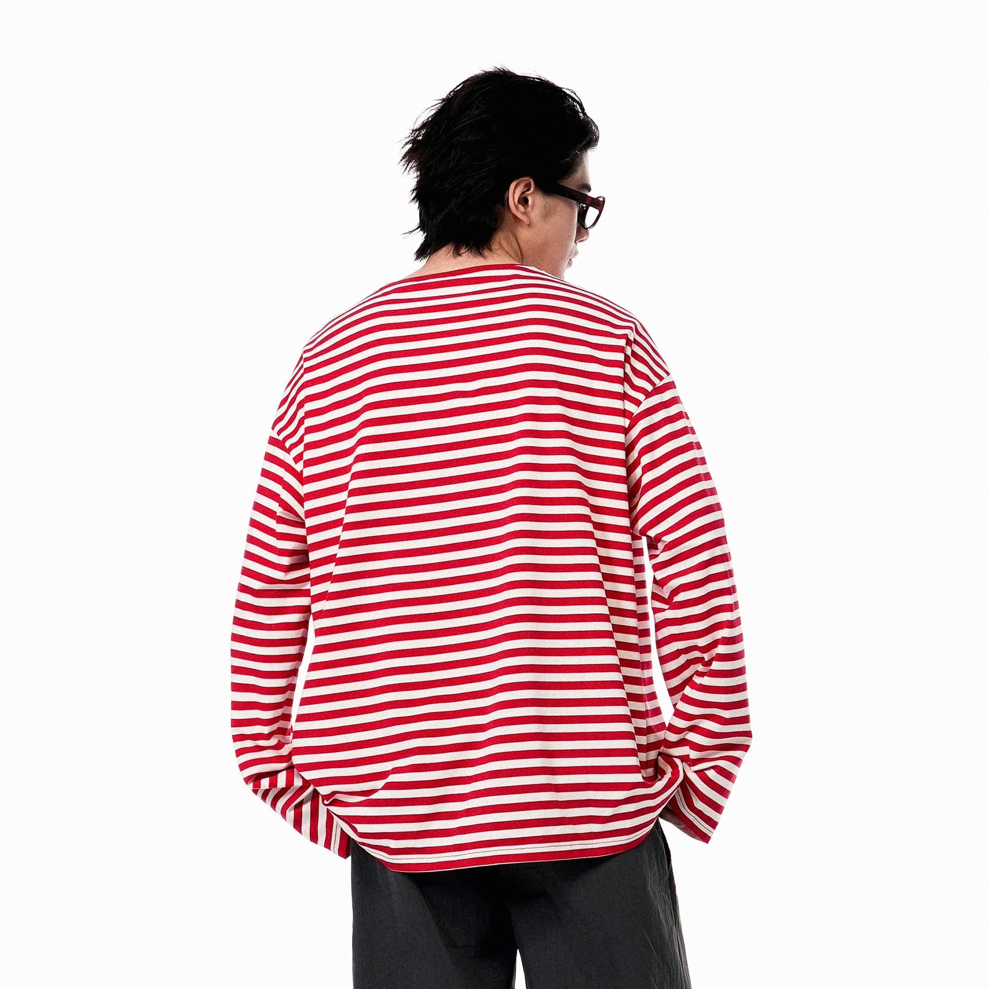OIPWORD Snack Patchwork Striped Long-Sleeve Tee, premium urban and streetwear designers apparel on PROJECTISR.com, OIPWORD