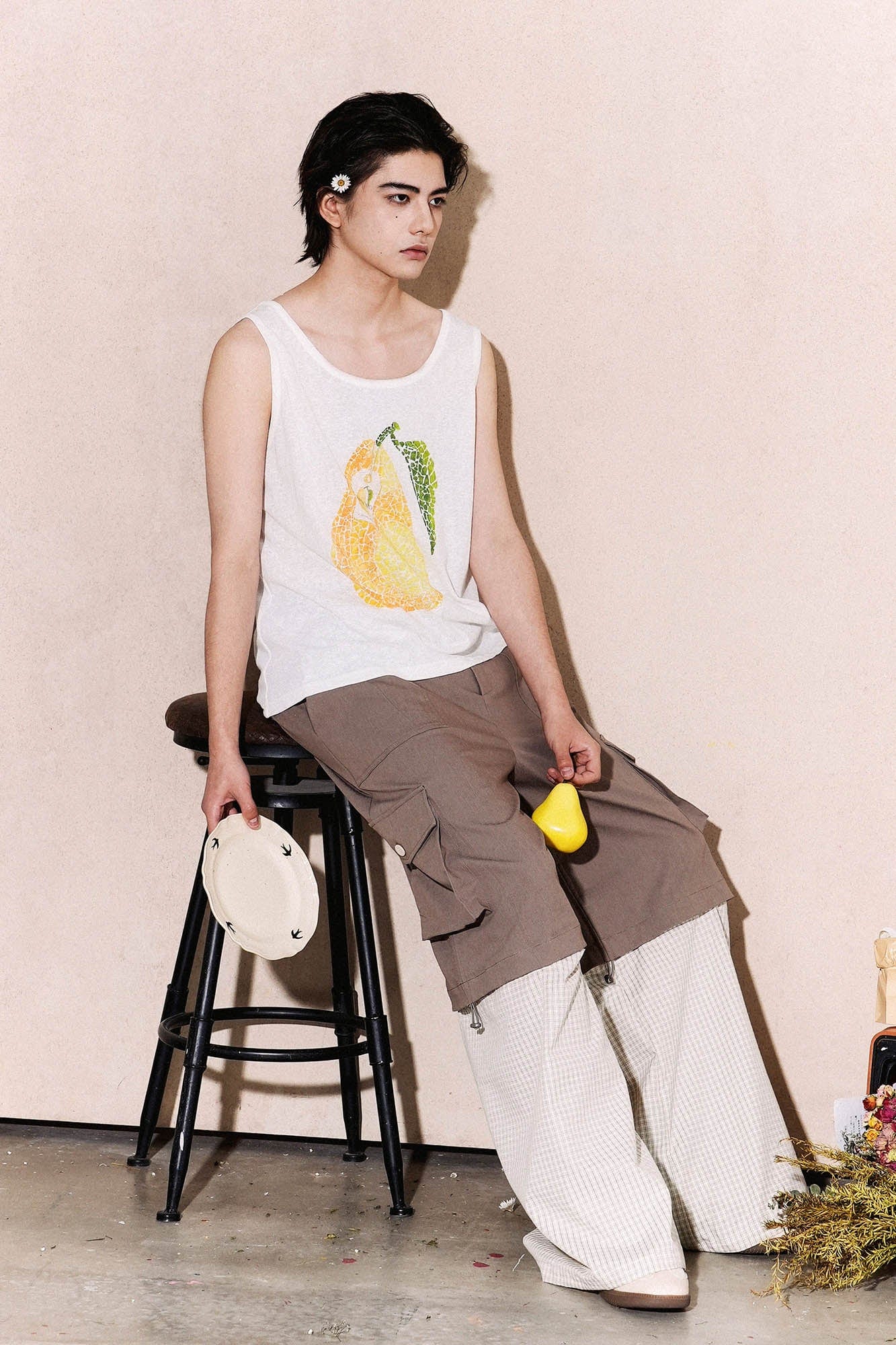 OIPWORD Mosaic Pear Graphic Tank Top, premium urban and streetwear designers apparel on PROJECTISR.com, OIPWORD
