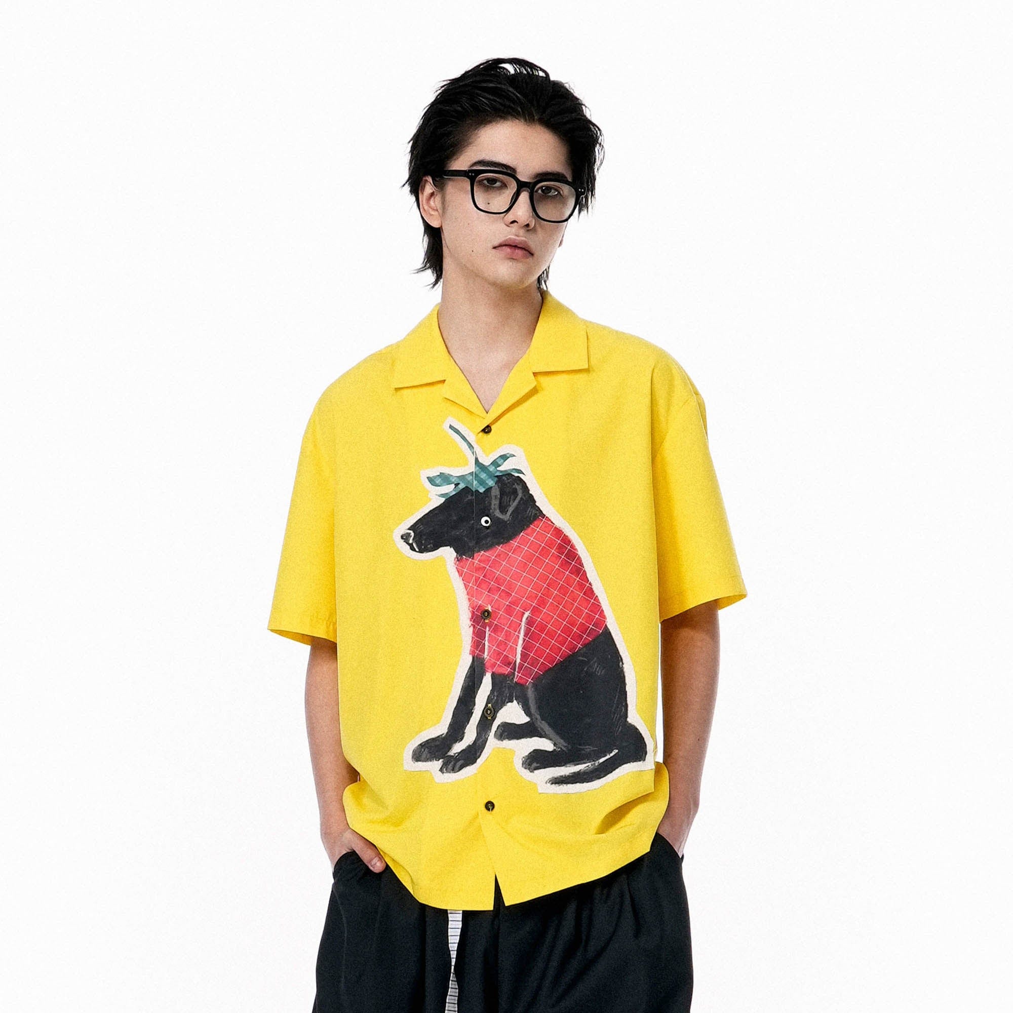 OIPWORD Strawberry Dog Graphic Half Shirt, premium urban and streetwear designers apparel on PROJECTISR.com, OIPWORD