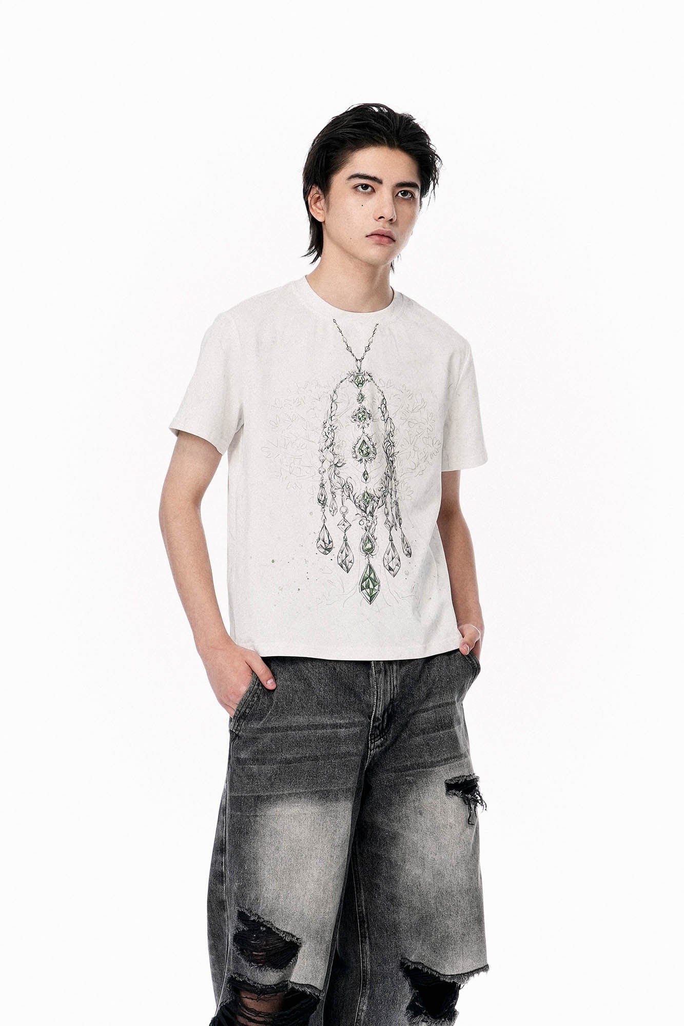 OIPWORD Crystal Necklace Graphic T-Shirt, premium urban and streetwear designers apparel on PROJECTISR.com, OIPWORD